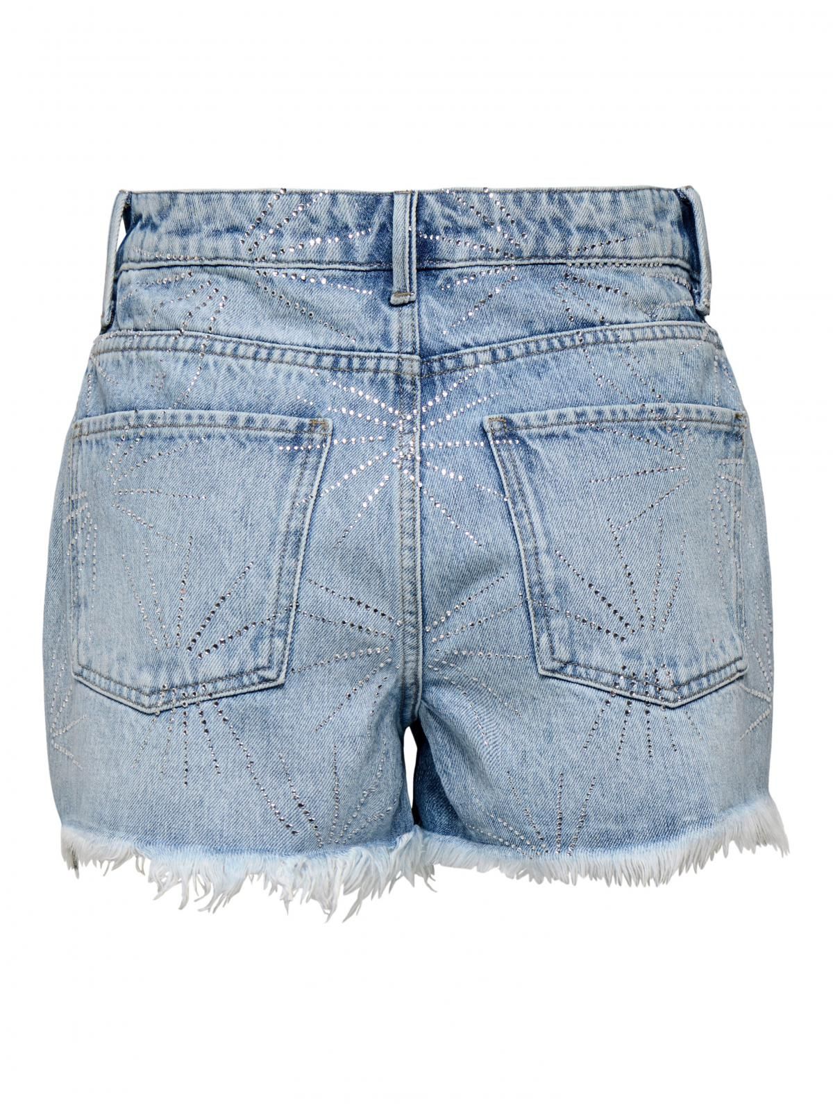 온리 하이웨이스트 레귤러핏 데님 숏팬츠 15344198_2116 BLUE / LIGHT BLUE DENIM - 상세 이미지 4