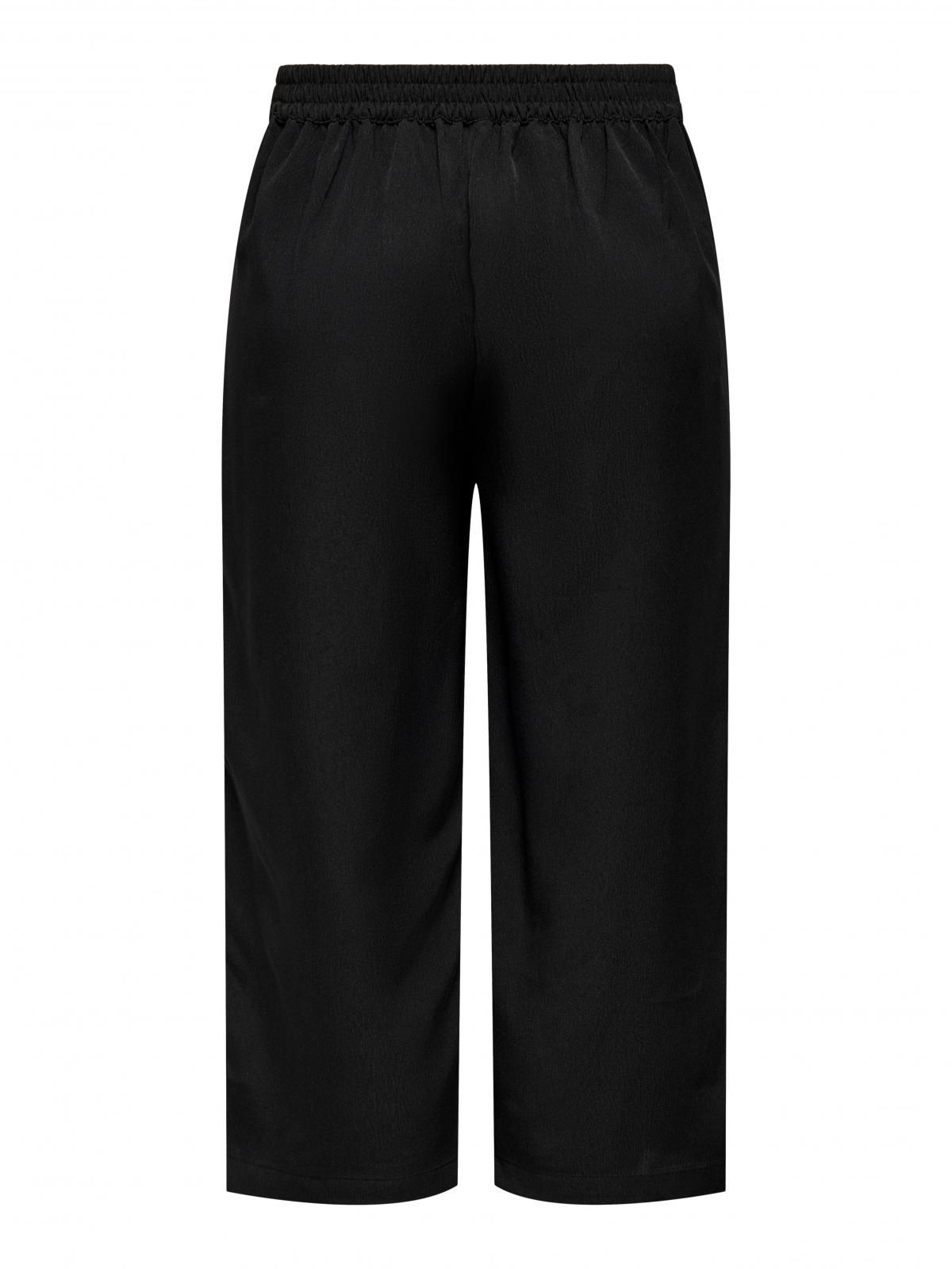 온리 크롭 레귤러핏 와이드 슬랙스 팬츠 15357111_2161 BLACK / BLACK - 상세 이미지 4