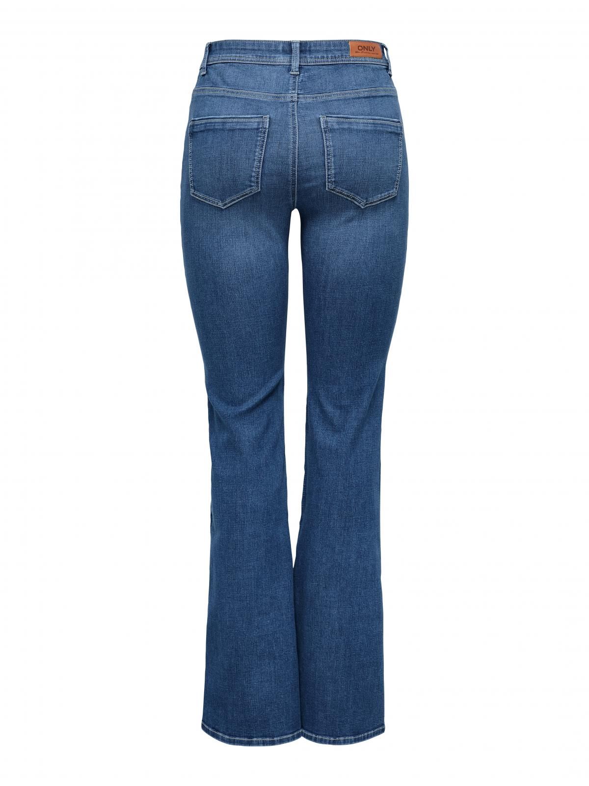 온리 테크니컬 미드웨이스트 플레어핏 청바지 15318586_2115 BLUE / MEDIUM BLUE DENIM - 상세 이미지 4