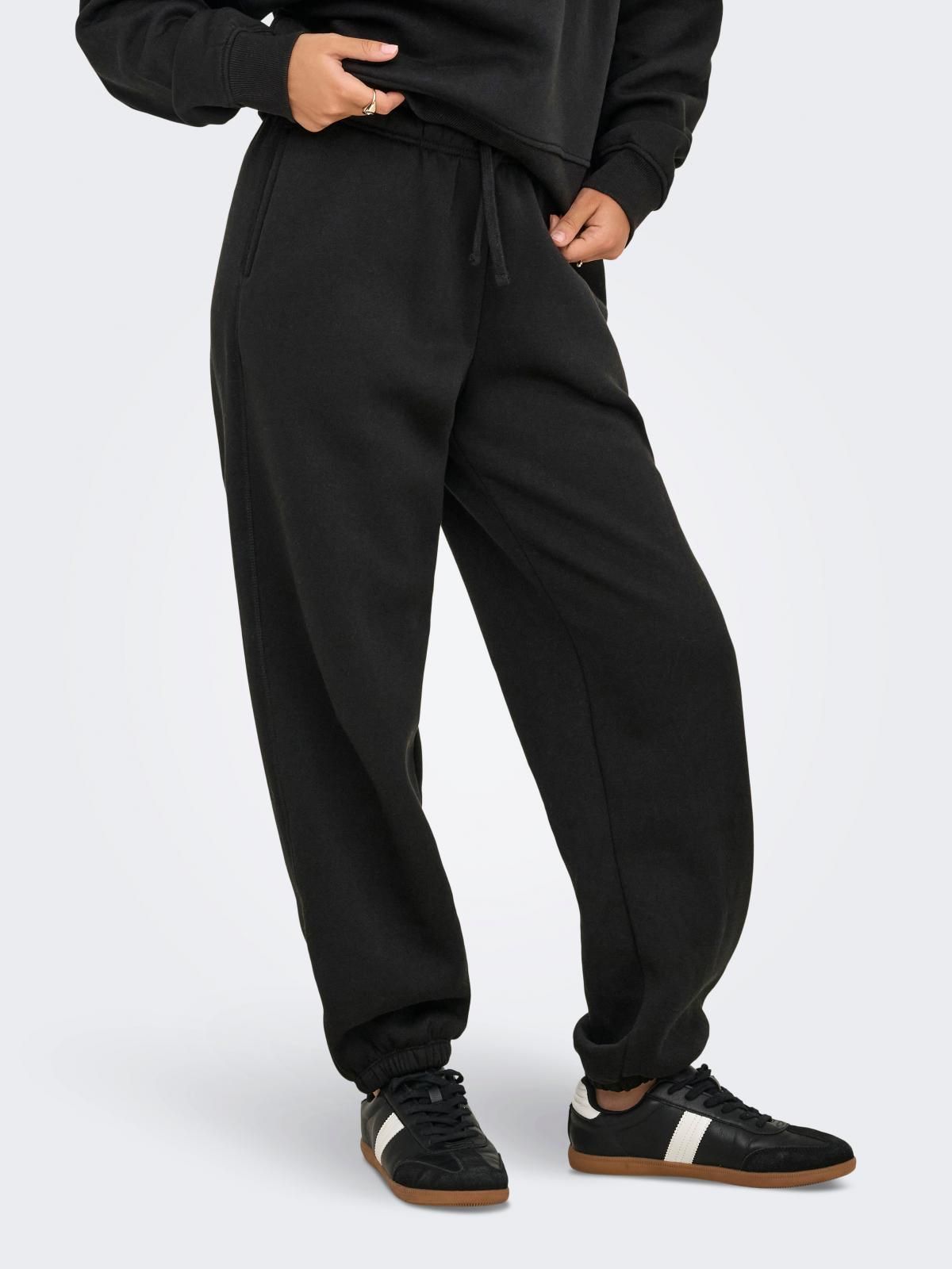 온리 와이드핏 테크니컬 스웨트 팬츠 15357504_2161 BLACK / BLACK - 상품 이미지