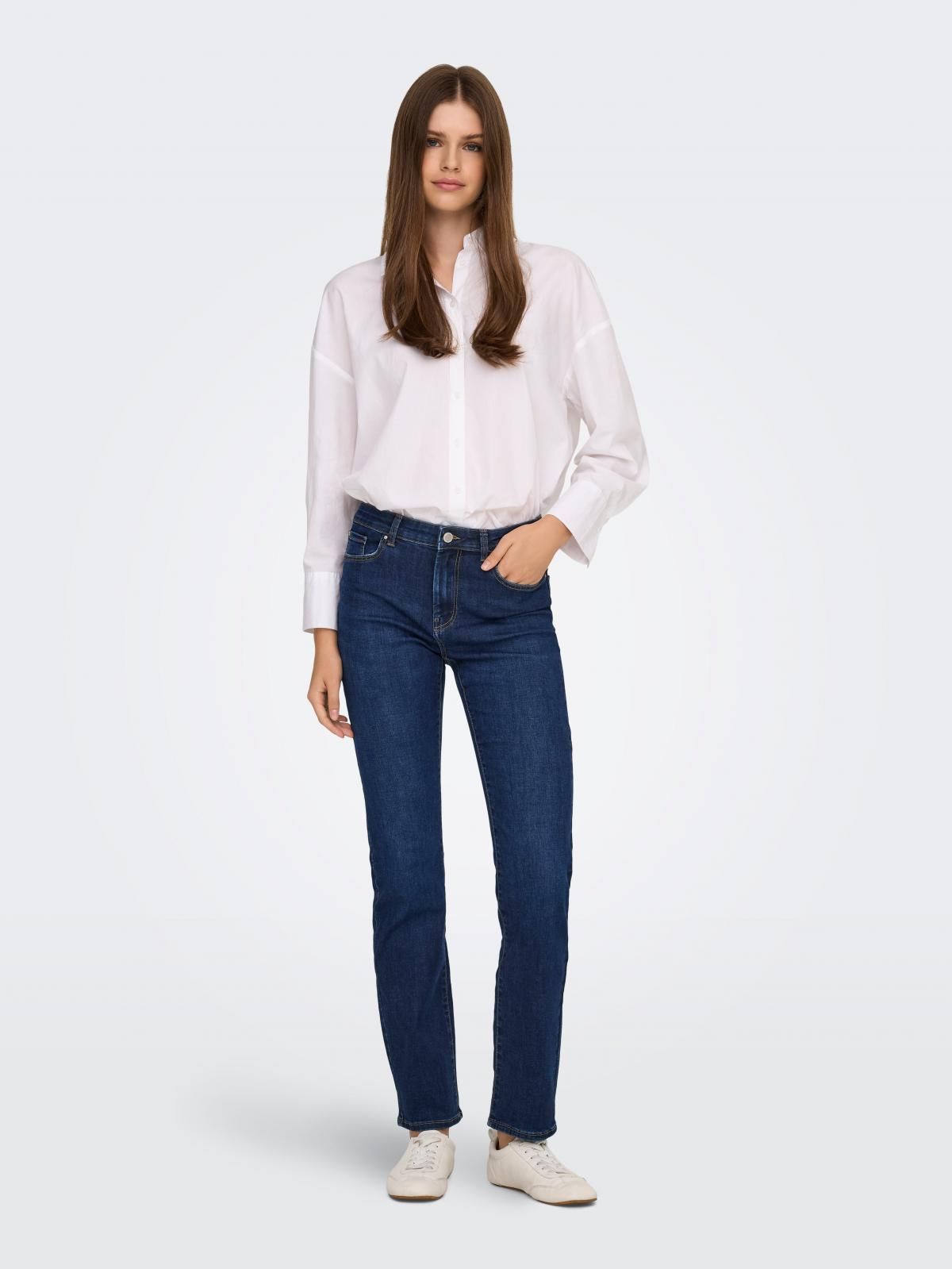 온리 데님 미드웨이스트 슬림핏 청바지 15318589_2114 BLUE / DARK BLUE DENIM - 상세 이미지 5