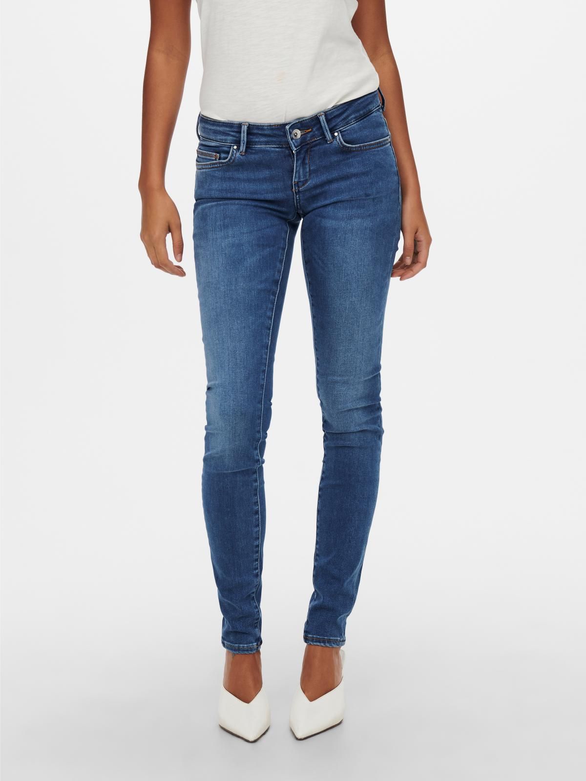 온리 데님 슈퍼로우웨이스트 스키니핏 진 15235517_2115 BLUE / MEDIUM BLUE DENIM - 메인 이미지