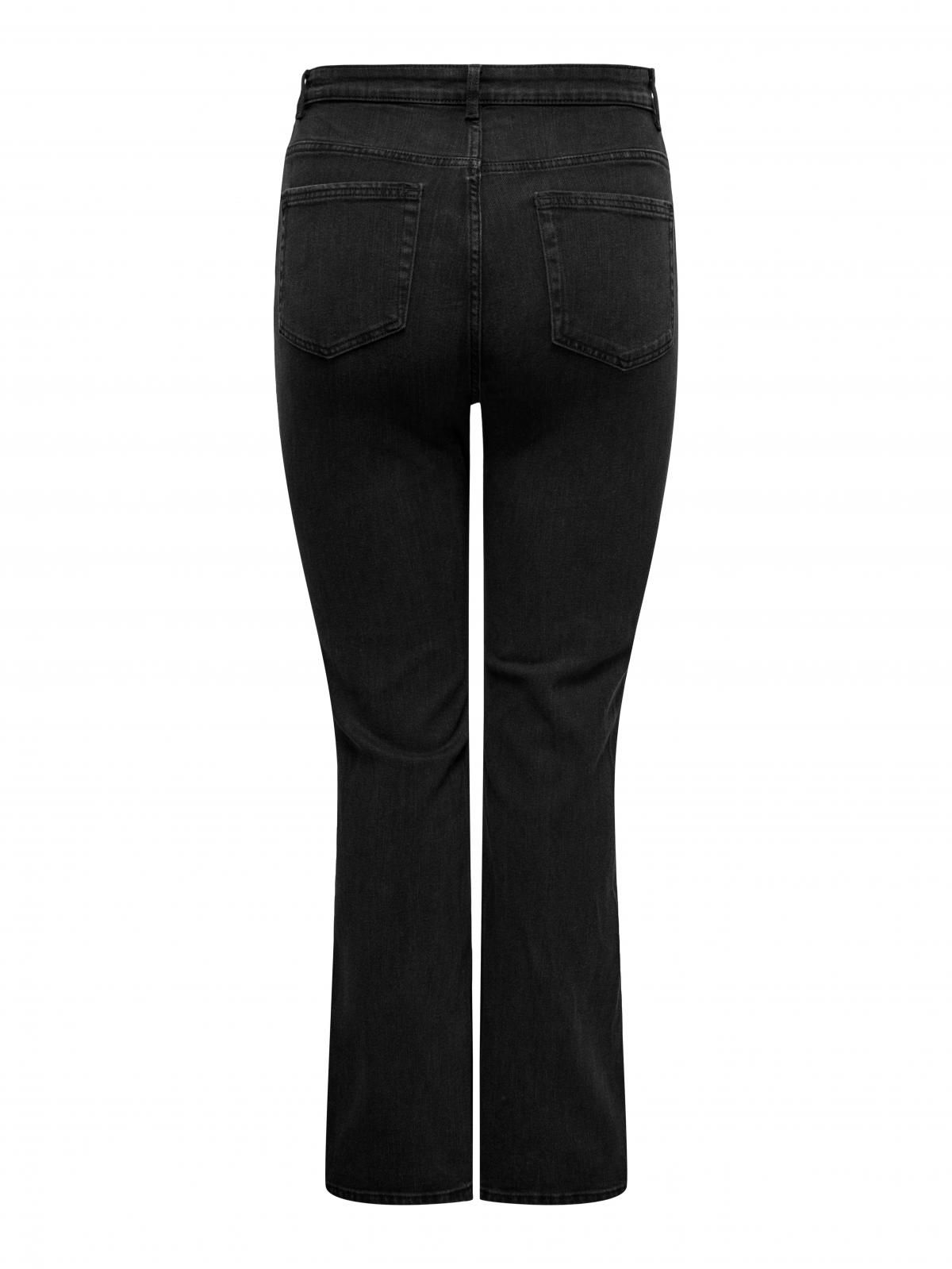 온리 플레어핏 하이웨이스트 블랙 데님 팬츠 15355015_8183 BLACK / WASHED BLACK - 상세 이미지 4