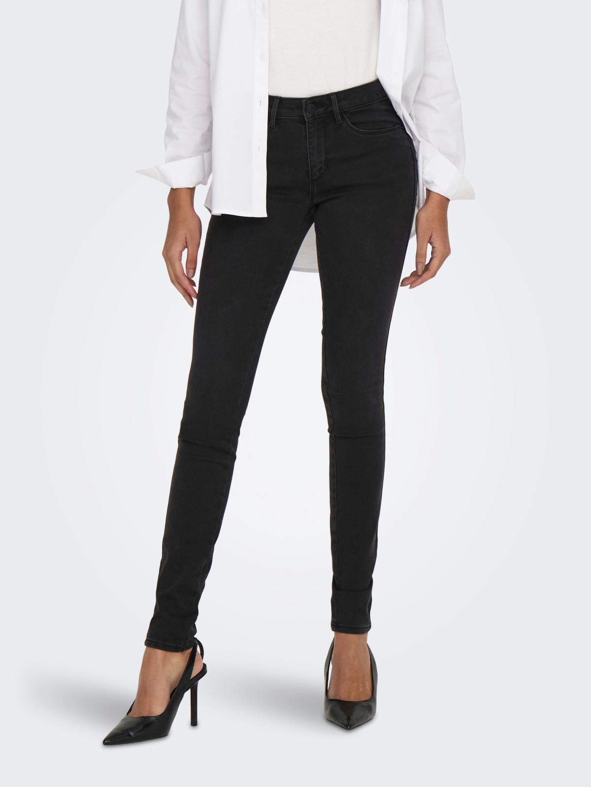 온리 블랙 시크 웨이스트 스키니핏 데님 진 15193696_2103 BLACK / BLACK DENIM - 상품 이미지