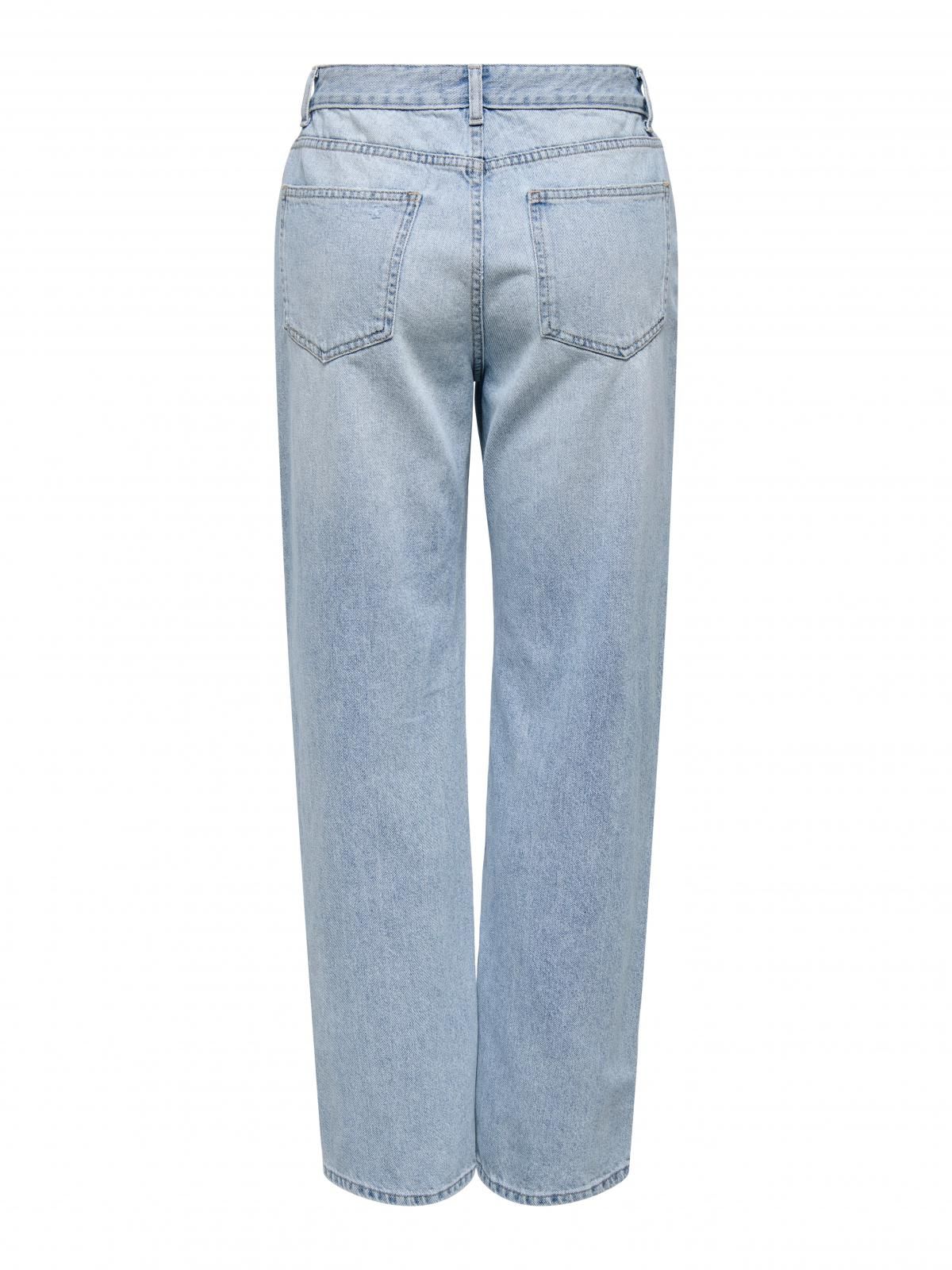 온리 데님 미드웨이스트 스트레이트핏 청바지 15337154_2116 BLUE / LIGHT BLUE DENIM - 상세 이미지 4
