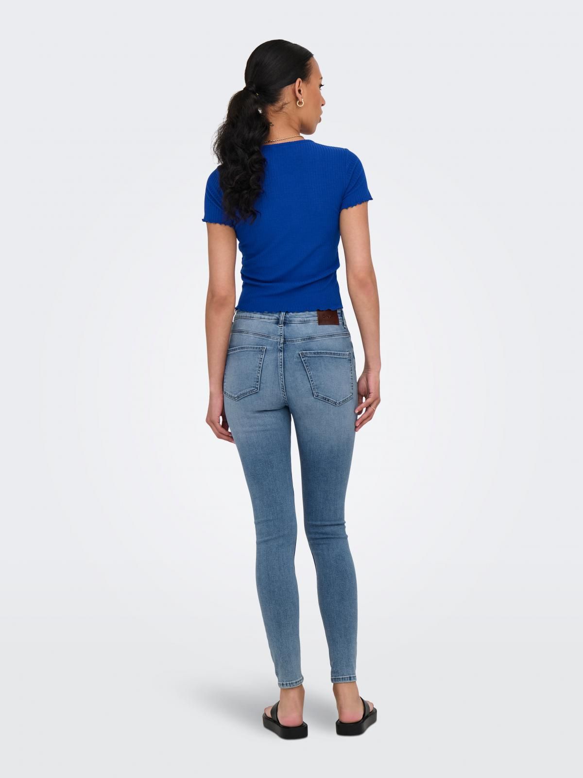 온리 데미지 미드웨이스트 스키니핏 데님 팬츠 15244626_2116 BLUE / LIGHT BLUE DENIM - 상세 이미지 2