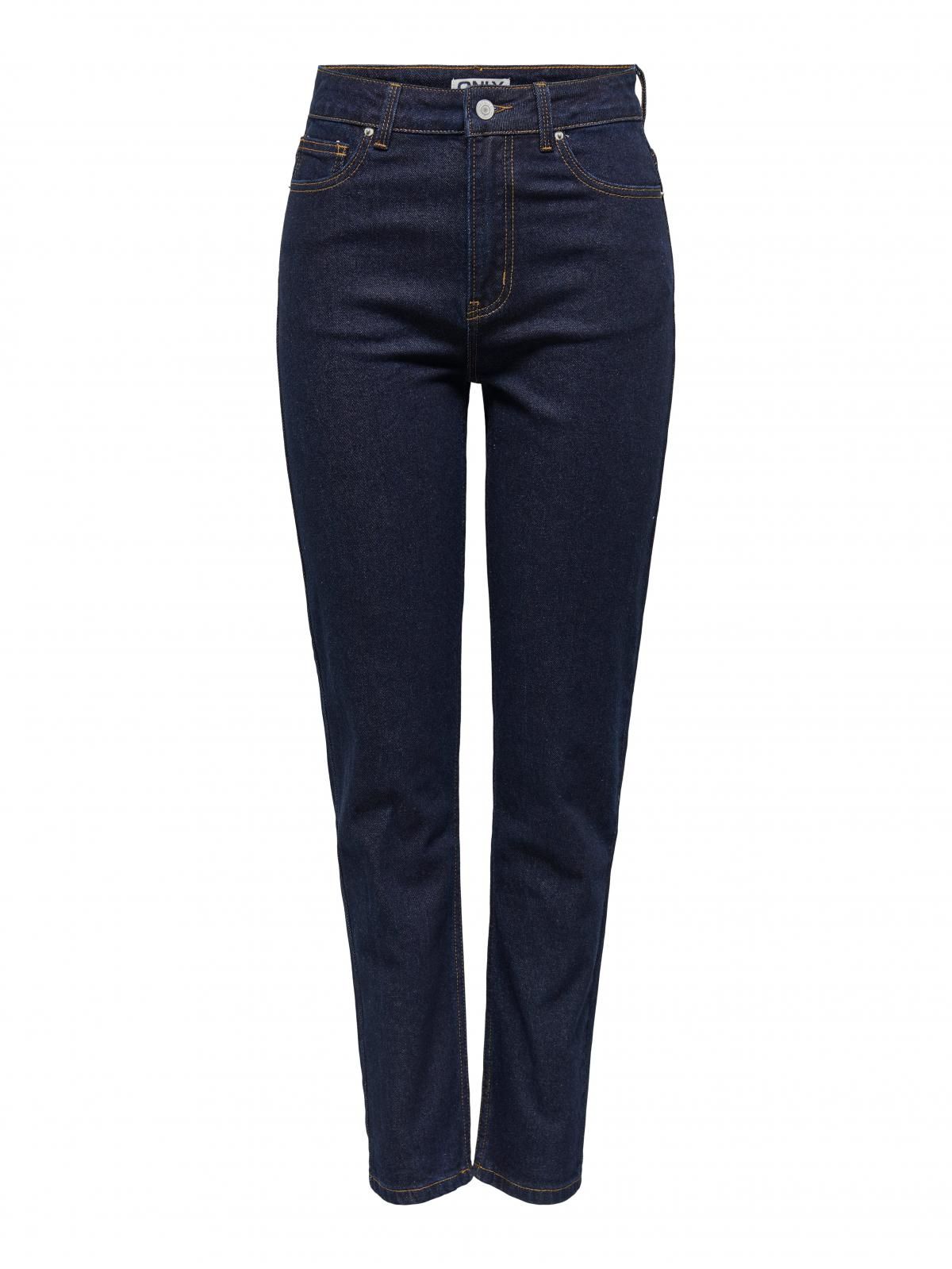 온리 하이웨이스트 스트레이트핏 데님 팬츠 15353592_2114 BLUE / DARK BLUE DENIM - 상세 이미지 3