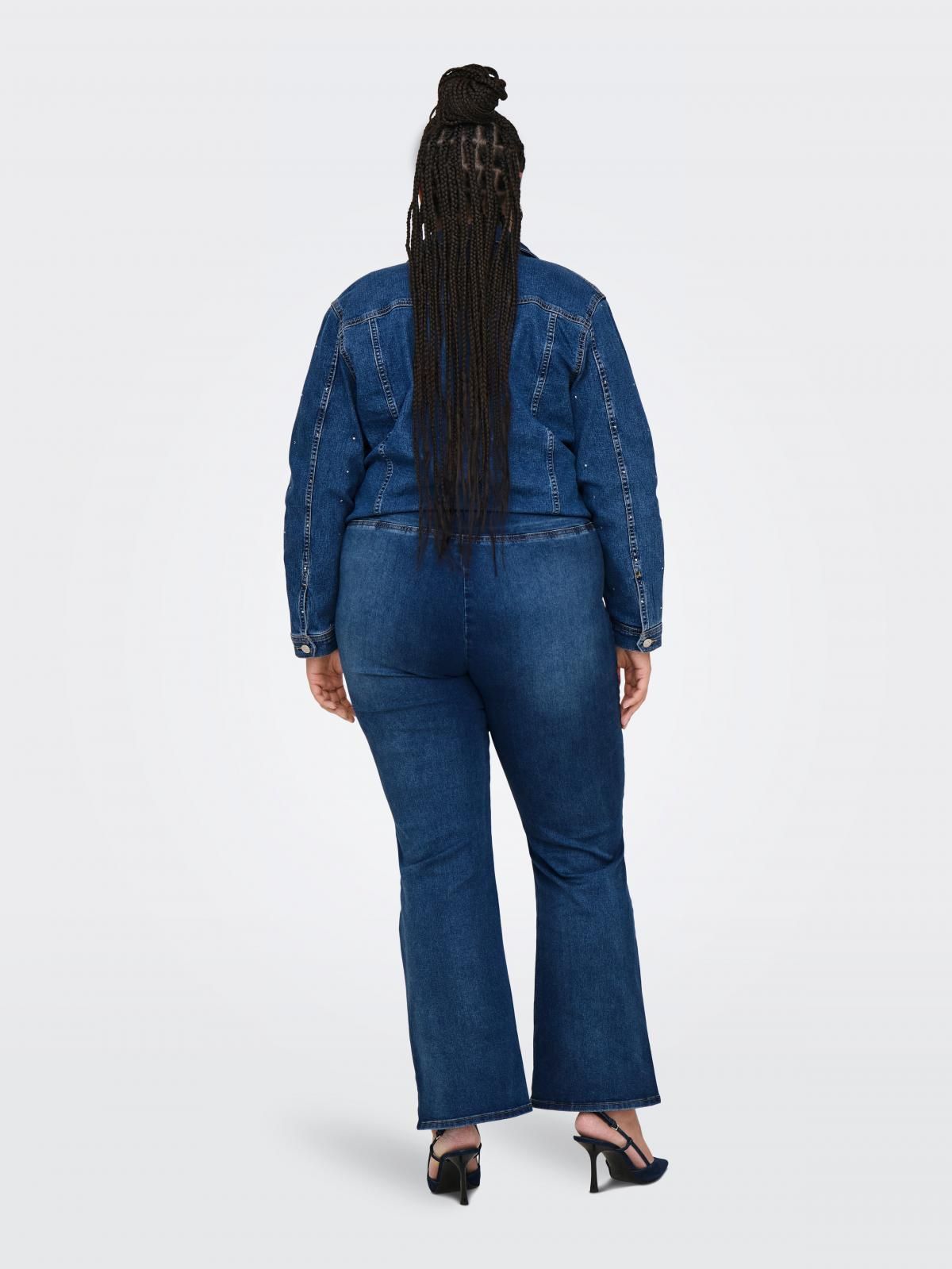 온리 하이웨이스트 플레어핏 데님 팬츠 15348262_2115 BLUE / MEDIUM BLUE DENIM - 상세 이미지 2