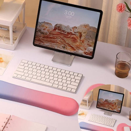 (주)포에니스중국OEM 파스텔 하트 마우스 패드 손목쿠션 키보드 손목보호대