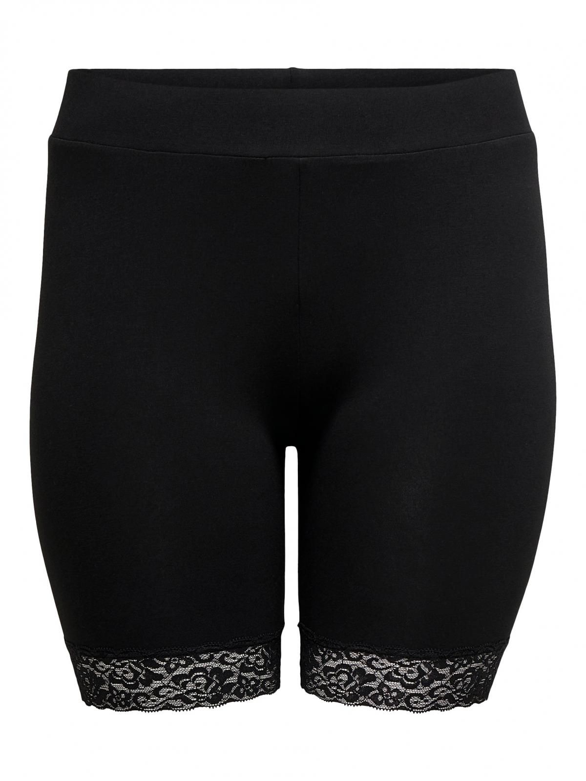 온리 플러스사이즈 슬림핏 레이스 쇼츠 15176215_2161 BLACK / BLACK - 상세 이미지 3