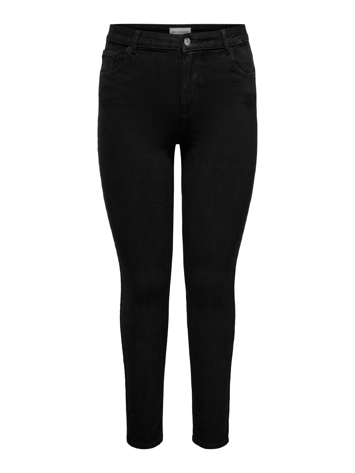 온리 플러스사이즈 스키니핏 데님 블랙 진 15355014_2161 BLACK / BLACK - 상세 이미지 3