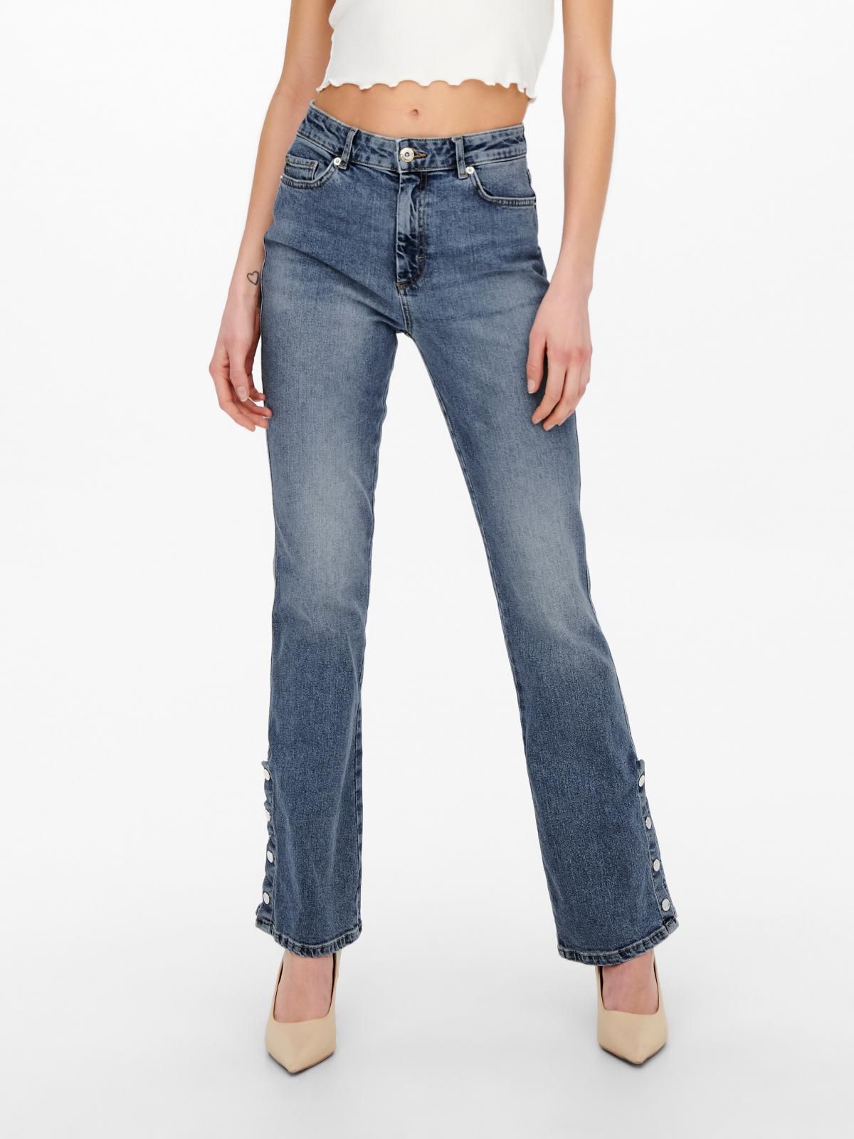 온리 하이웨이스트 플레어 데님 슬림핏 진 15250035_2116 BLUE / LIGHT BLUE DENIM - 상품 이미지