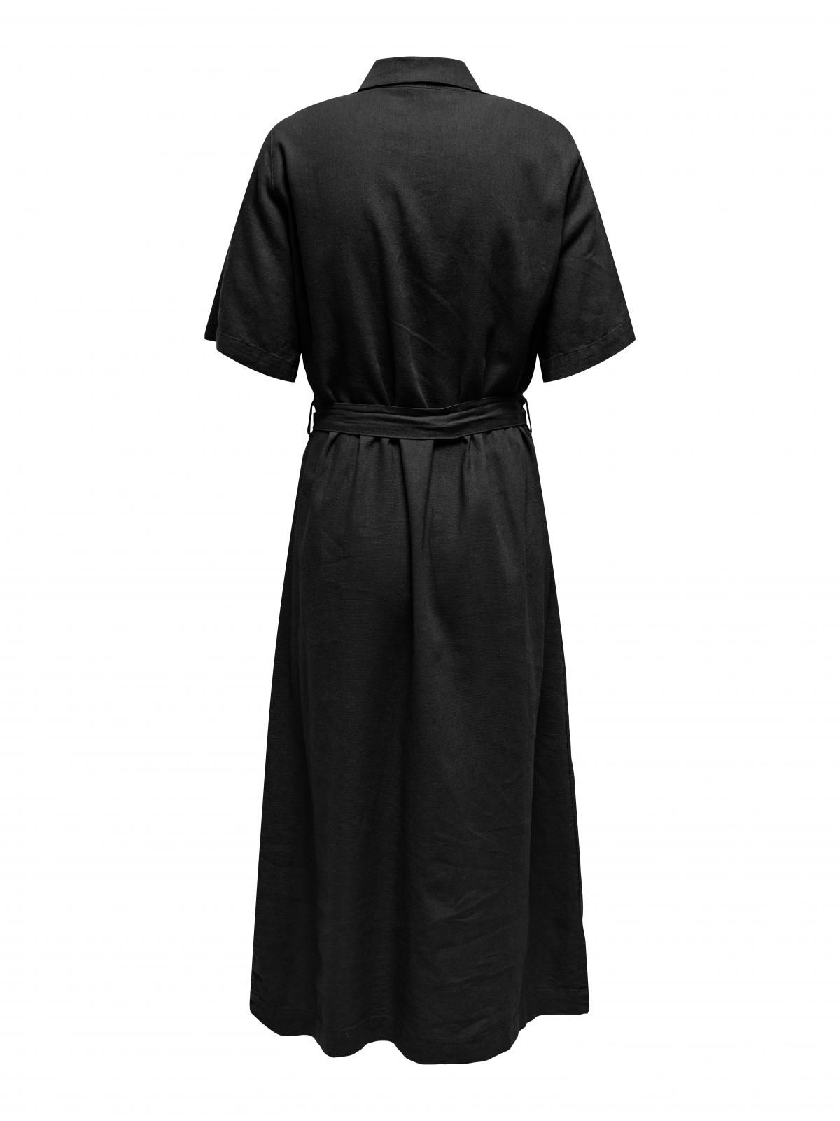 온리 베이직 벨트 롱 셔츠 원피스 블랙 15338884_2161 BLACK / BLACK - 상세 이미지 4