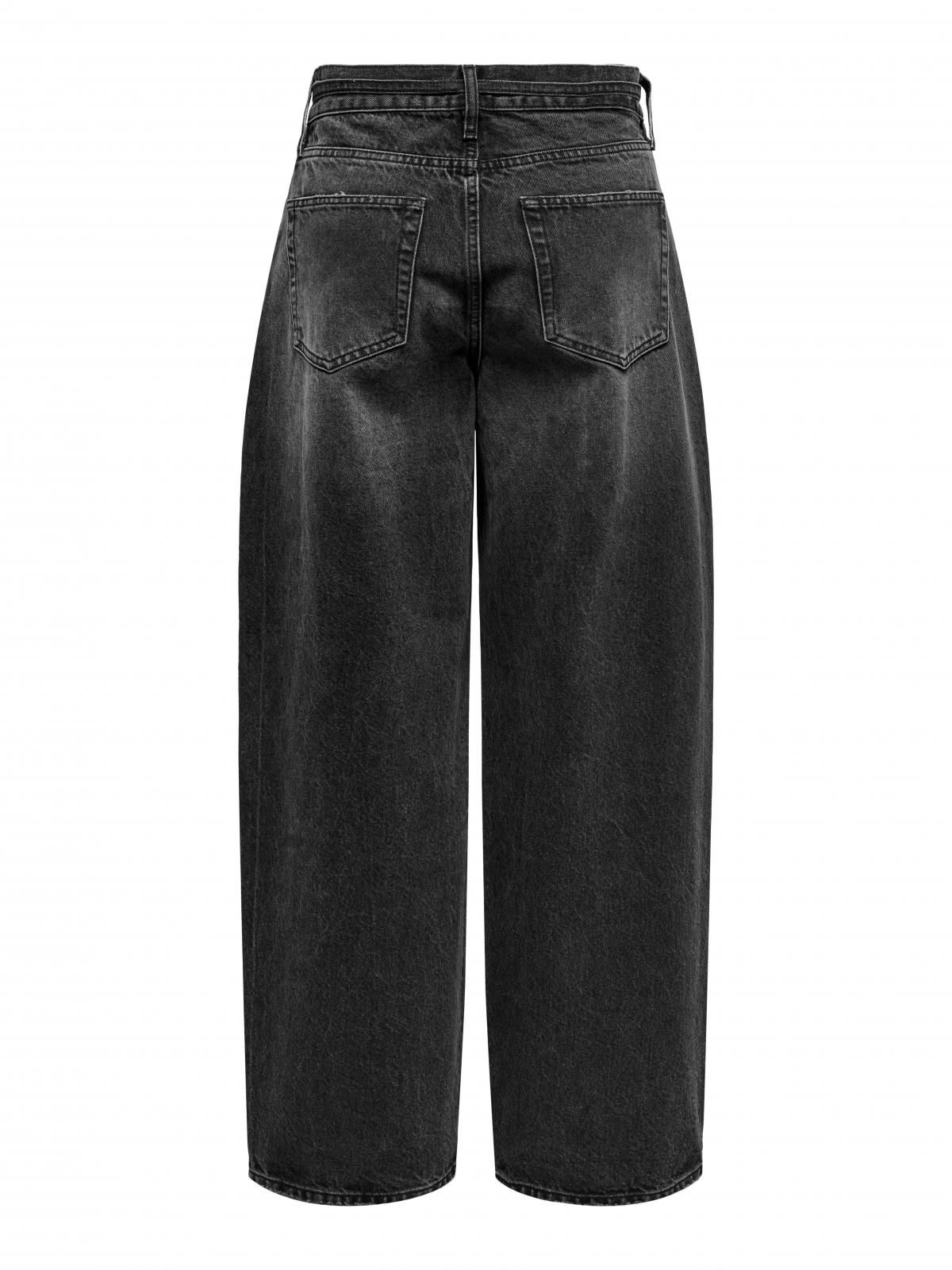 온리 흑청 미드웨이스트 벌룬핏 데님 팬츠 15347094_8183 BLACK / WASHED BLACK - 상세 이미지 4