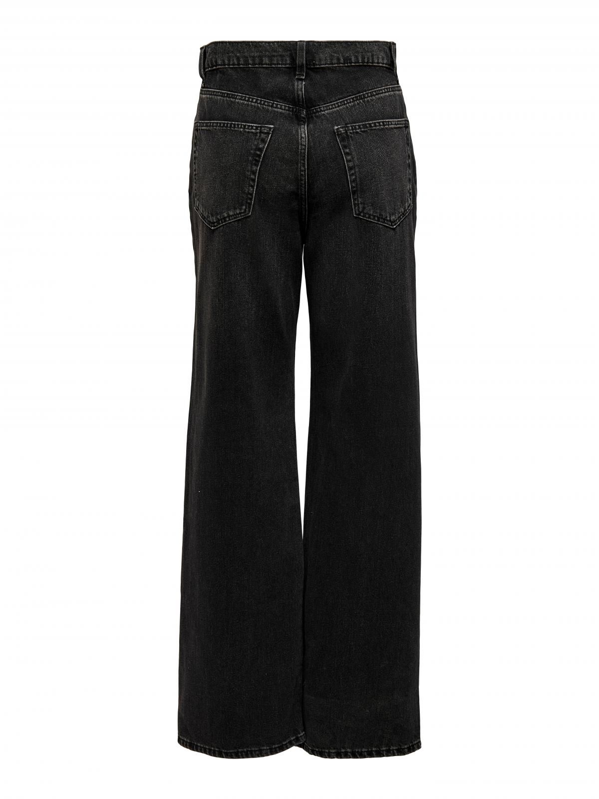 온리 하이웨이스트 와이드핏 블랙 데님 진 15362272_2103 BLACK / BLACK DENIM - 상세 이미지 2