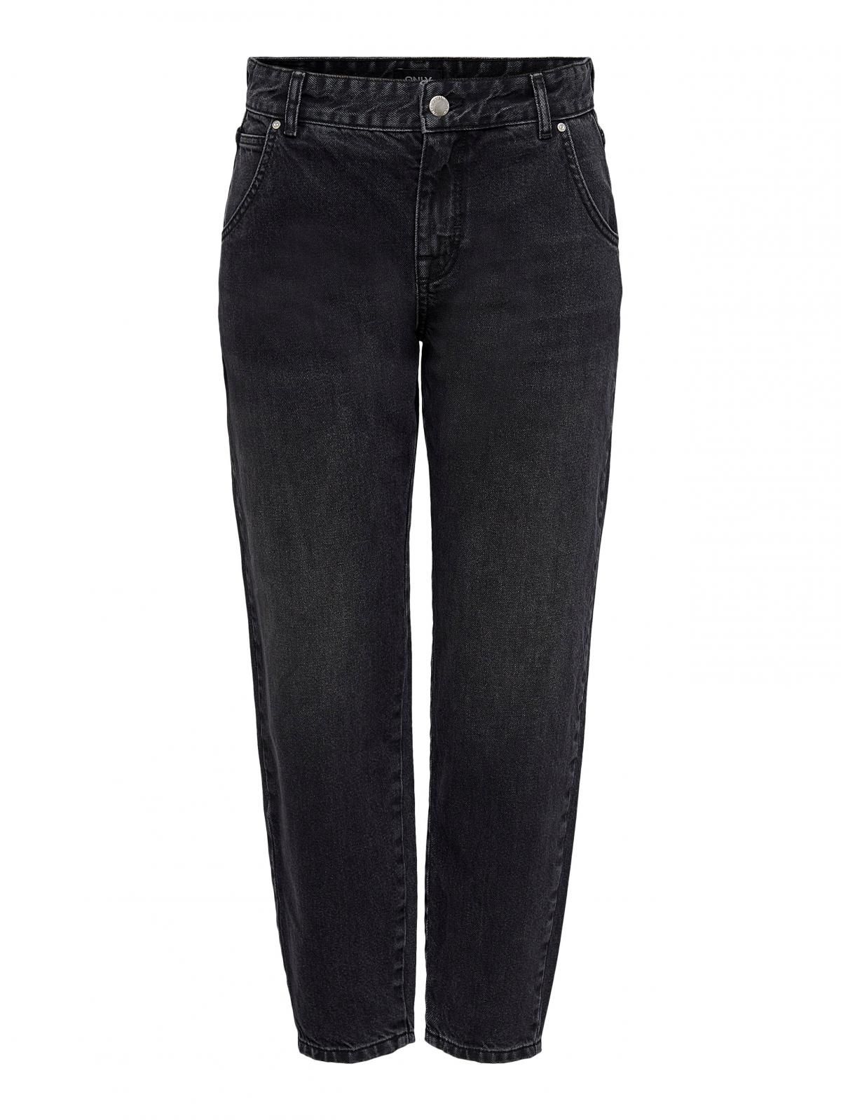 온리 하이웨이스트 캐롯핏 흑청 데님 팬츠 15236962_2103 BLACK / BLACK DENIM - 상세 이미지 3