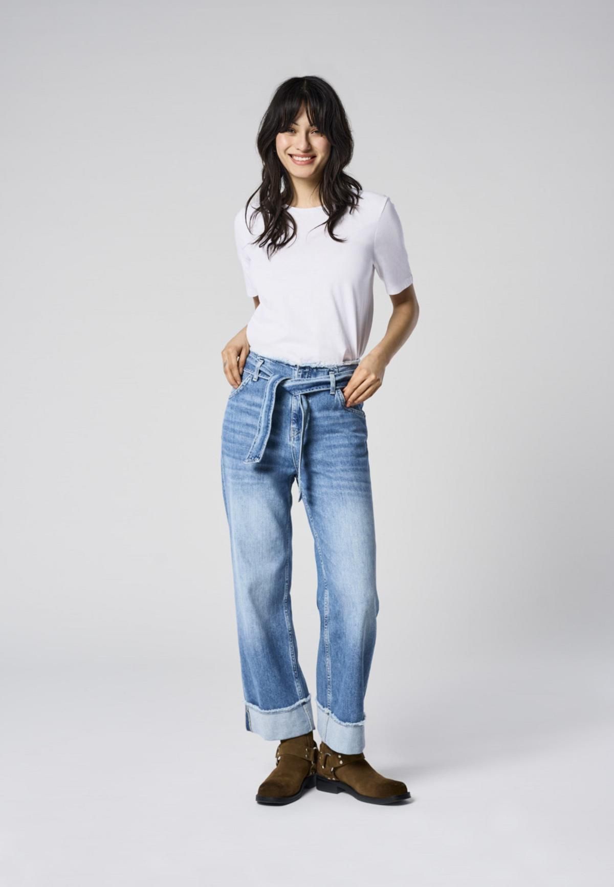온리 하이웨이스트 와이드핏 데님 청바지 벨트 중청 15298093_2115 - 상세 이미지 2