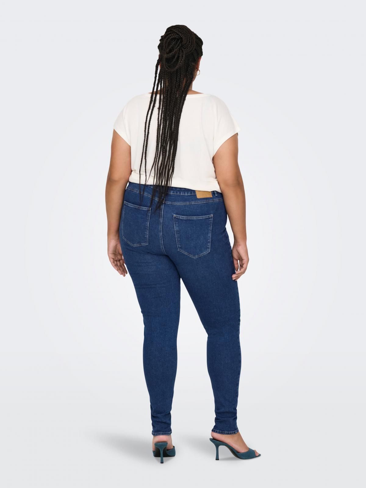 온리 하이웨이스트 스키니핏 데님 청바지 15310450_7024 BLUE / DARK MEDIUM BLUE DENIM - 상세 이미지 2
