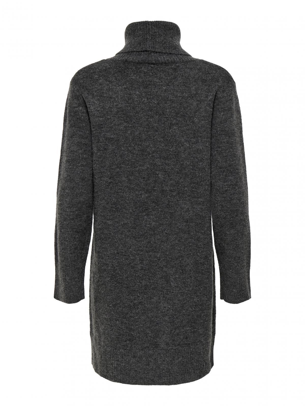 온리 테크니컬 하이넥 니트 미니 원피스 15353195_2383 GREY / DARK GREY MELANGE - 상세 이미지 4