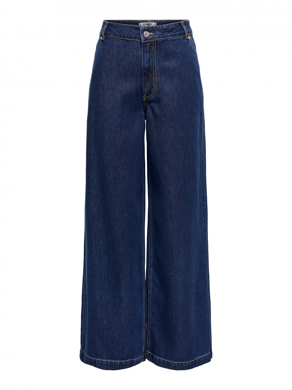 온리 와이드핏 데님 미드웨이스트 진청 청바지 15365678_2114 BLUE / DARK BLUE DENIM - 상품 이미지