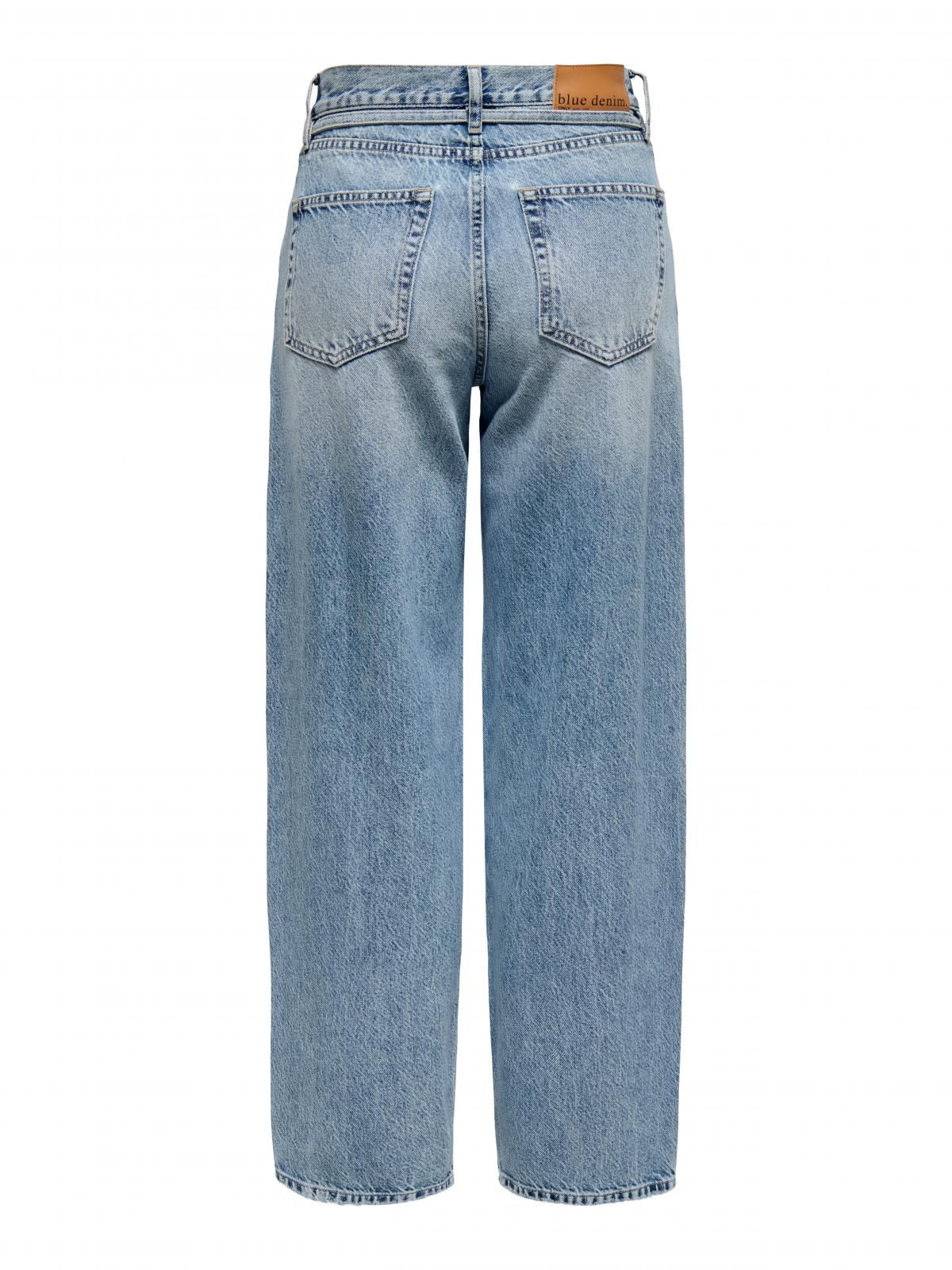 온리 미드웨이스트 벌룬핏 스트레이트 청바지 15347093_2116 BLUE / LIGHT BLUE DENIM - 상세 이미지 4