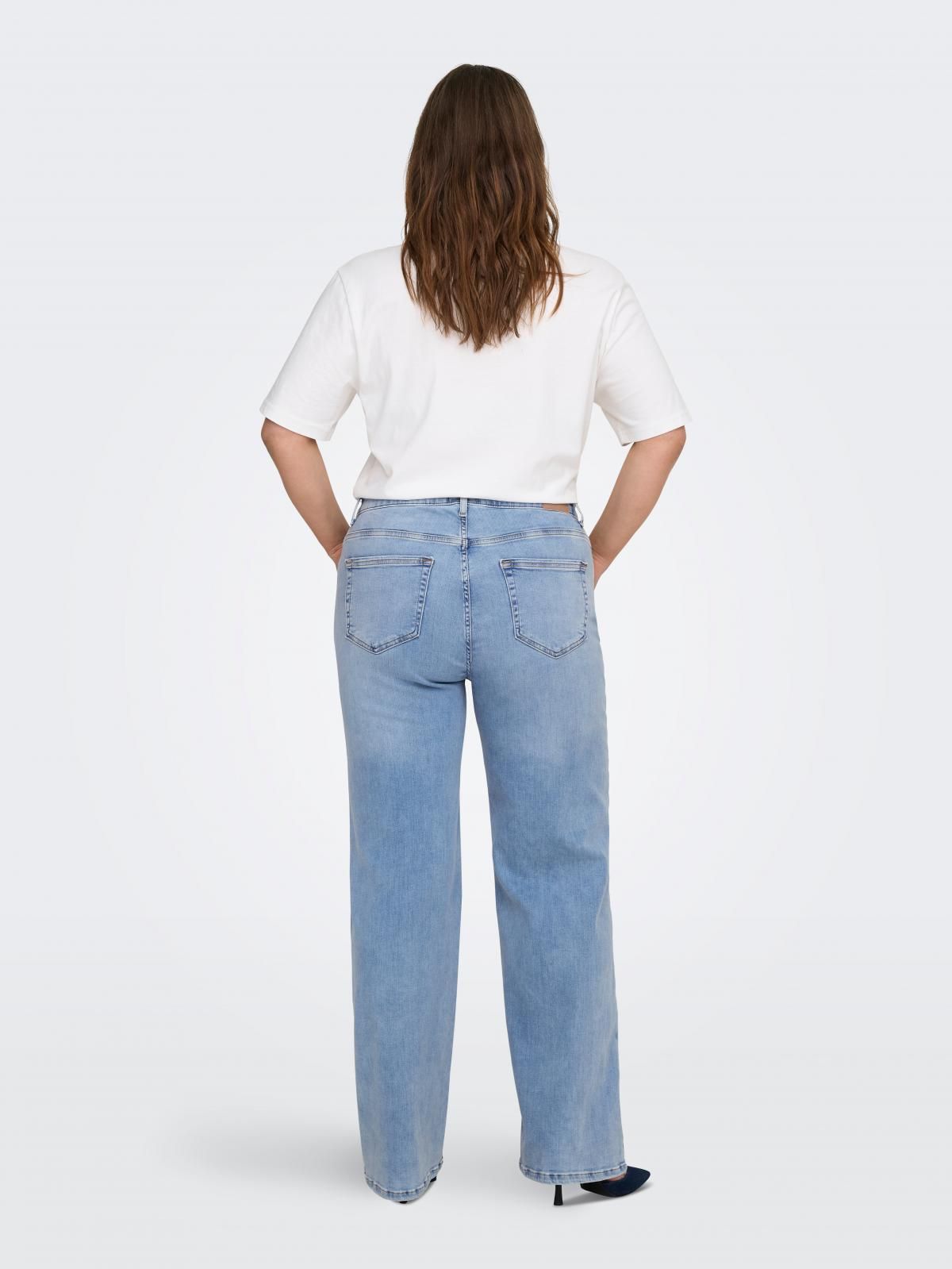 온리 빅사이즈 하이웨이스트 와이드핏 진 15313368_2116 BLUE / DARK BLUE DENIM - 상세 이미지 2
