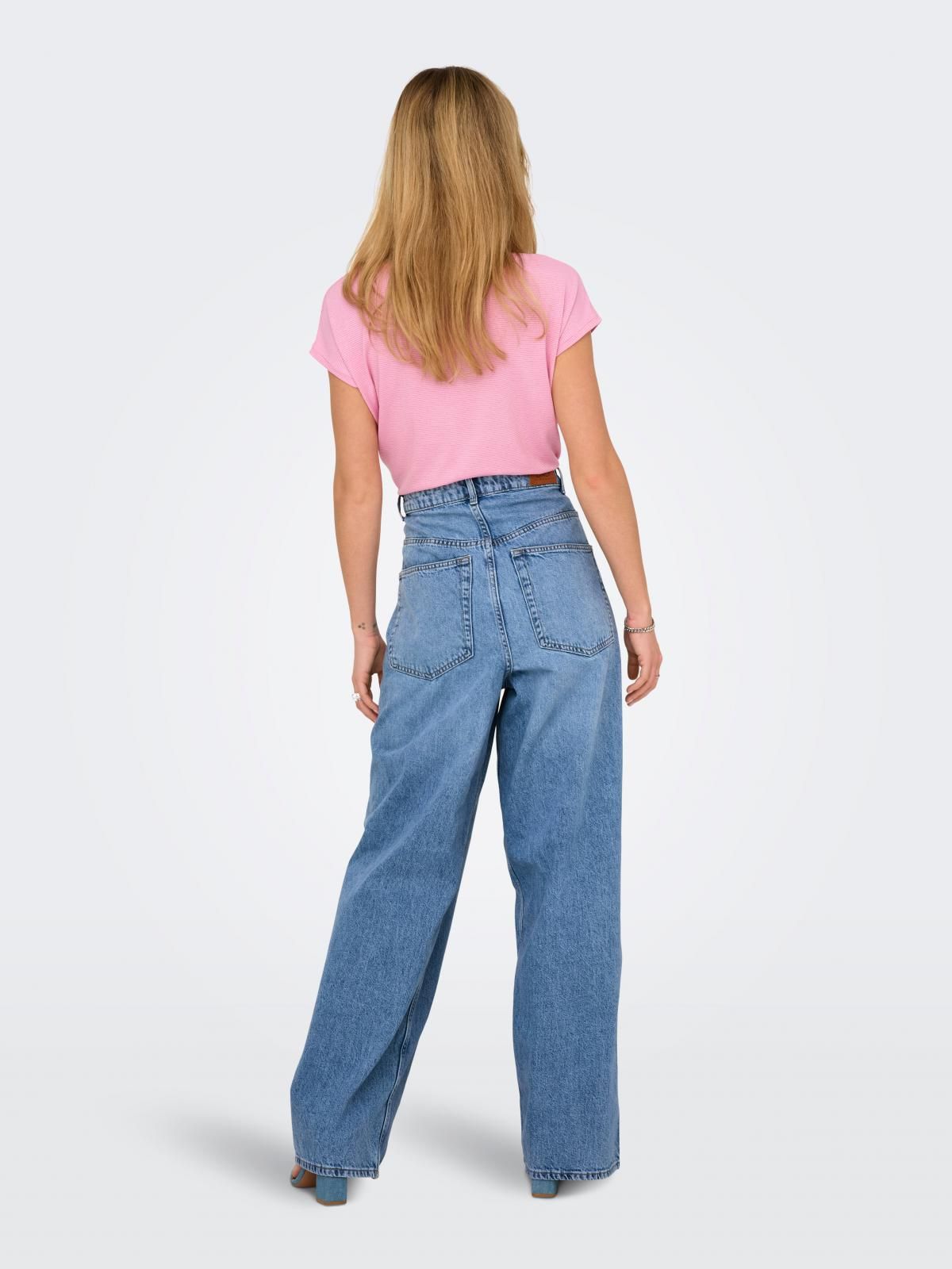 온리 하이웨이스트 와이드핏 데님 배기 청바지 15357952_2116 BLUE / LIGHT BLUE DENIM - 상세 이미지 2