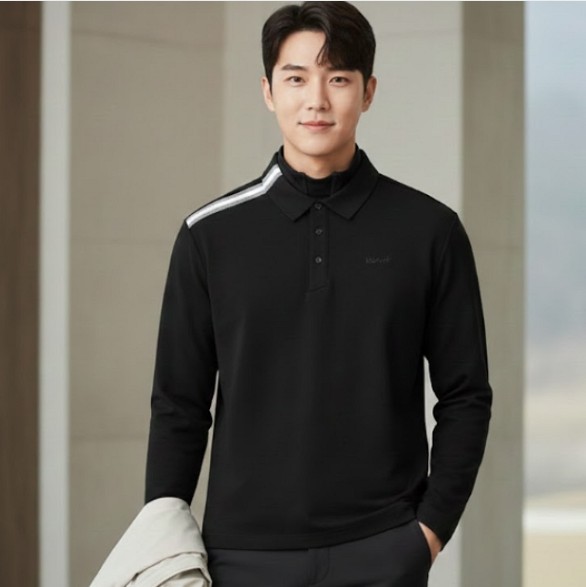 볼빅 남성 간절기 겨울 사팡스판 향균 필드룩 골프웨어 스윙 카라 티셔츠 - 상품 이미지