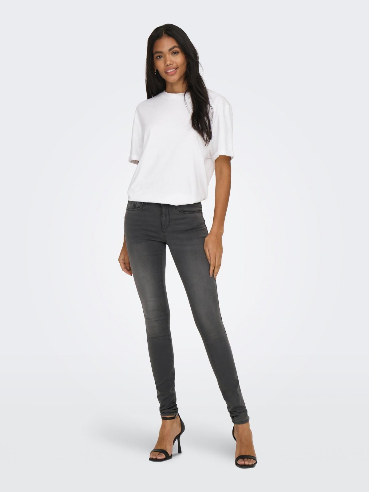 온리 테크니컬 신축성 스키니핏 흑청 데님 팬츠 15159650_2104 GREY / DARK GREY DENIM - 상세 이미지 5