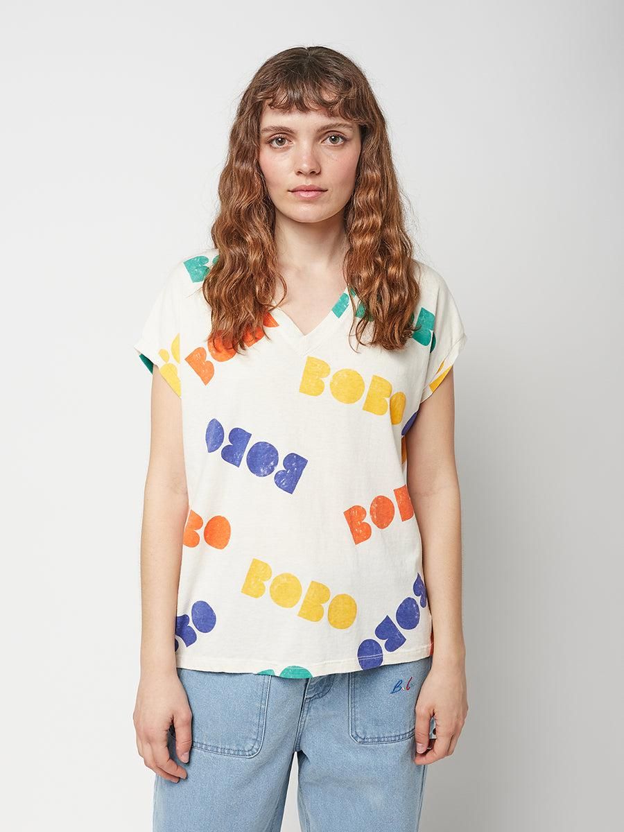 보보쇼즈 오가닉 루즈핏 브이넥 프린트 반팔 티셔츠 122TD002 ONE COLOR - 상세 이미지 2