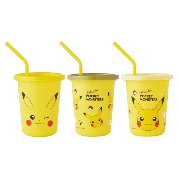 포켓몬스터 피카츄 스트로 빨대물컵 3p세트 320ml - 상품 이미지
