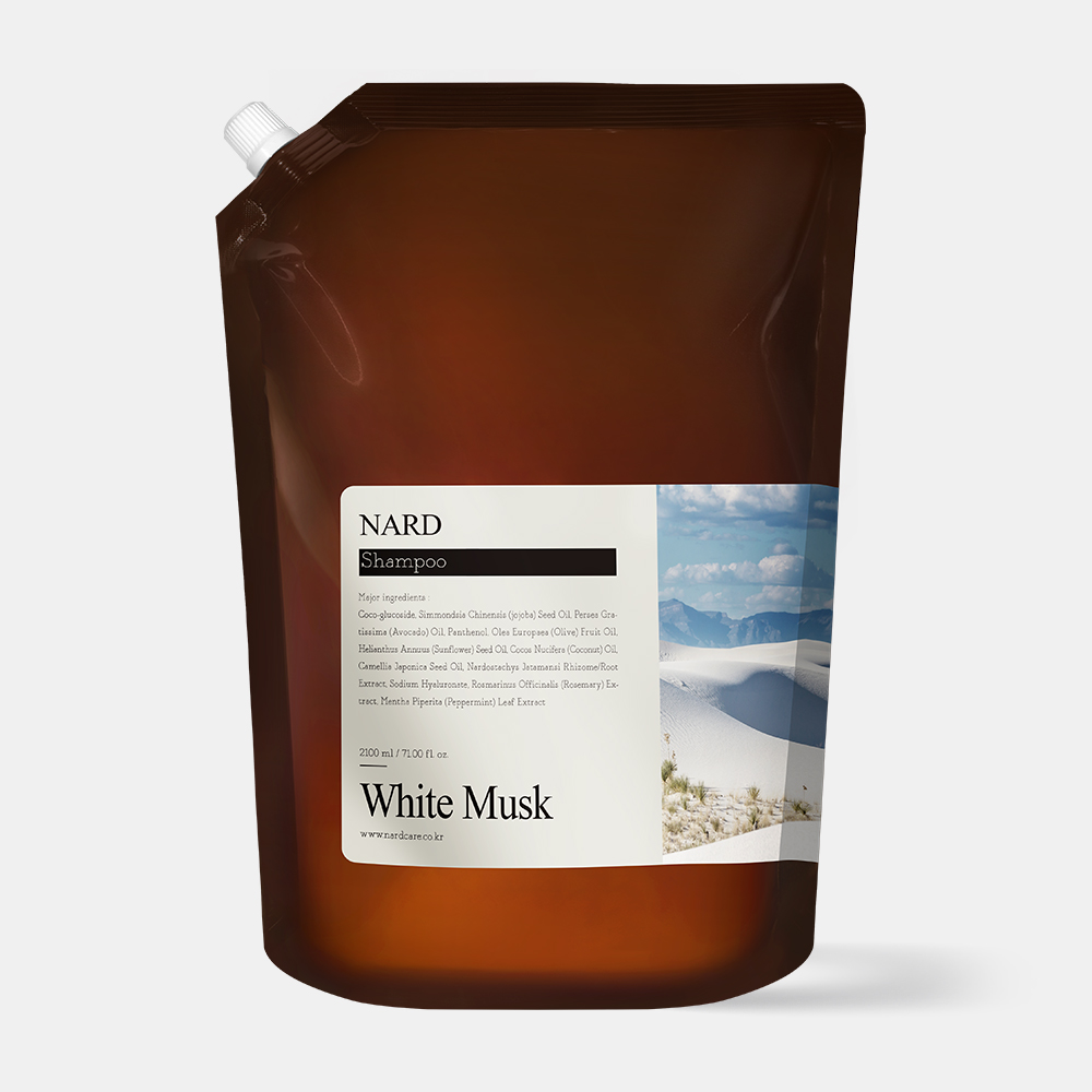 나드 리프레쉬 퍼퓸드 샴푸 2.1L 리필형 화이트머스크 향 대용량 올인원 저자극 약산성 제품 이미지