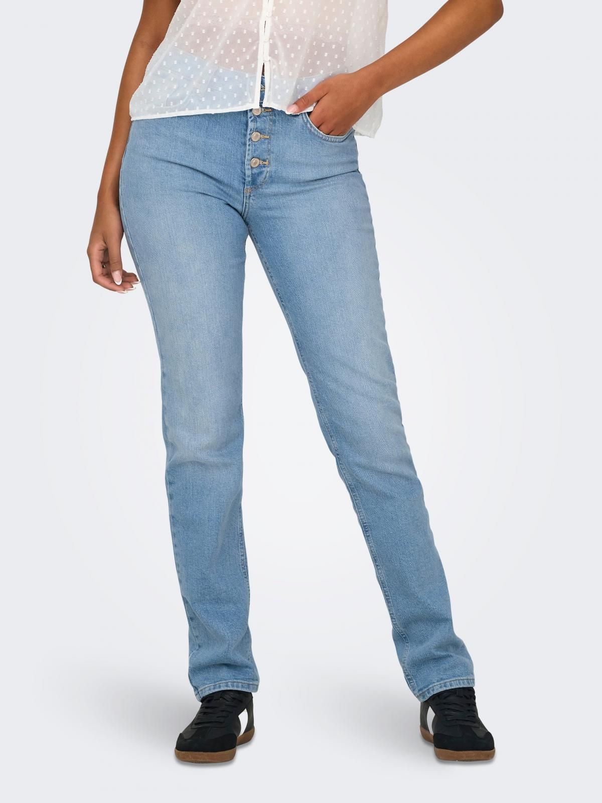 온리 하이웨이스트 슬림핏 연청 데님진 15313205_2116 BLUE / LIGHT BLUE DENIM - 상품 이미지