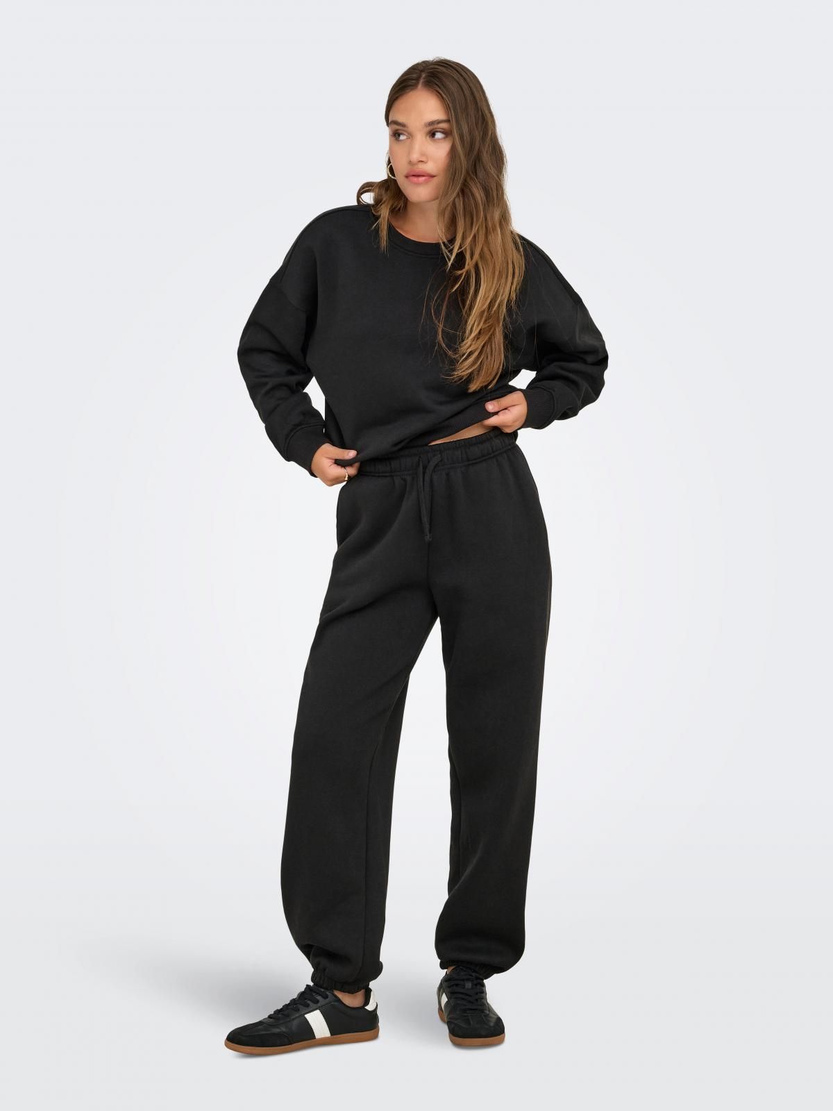 온리 와이드핏 테크니컬 스웨트 팬츠 15357504_2161 BLACK / BLACK - 상세 이미지 5
