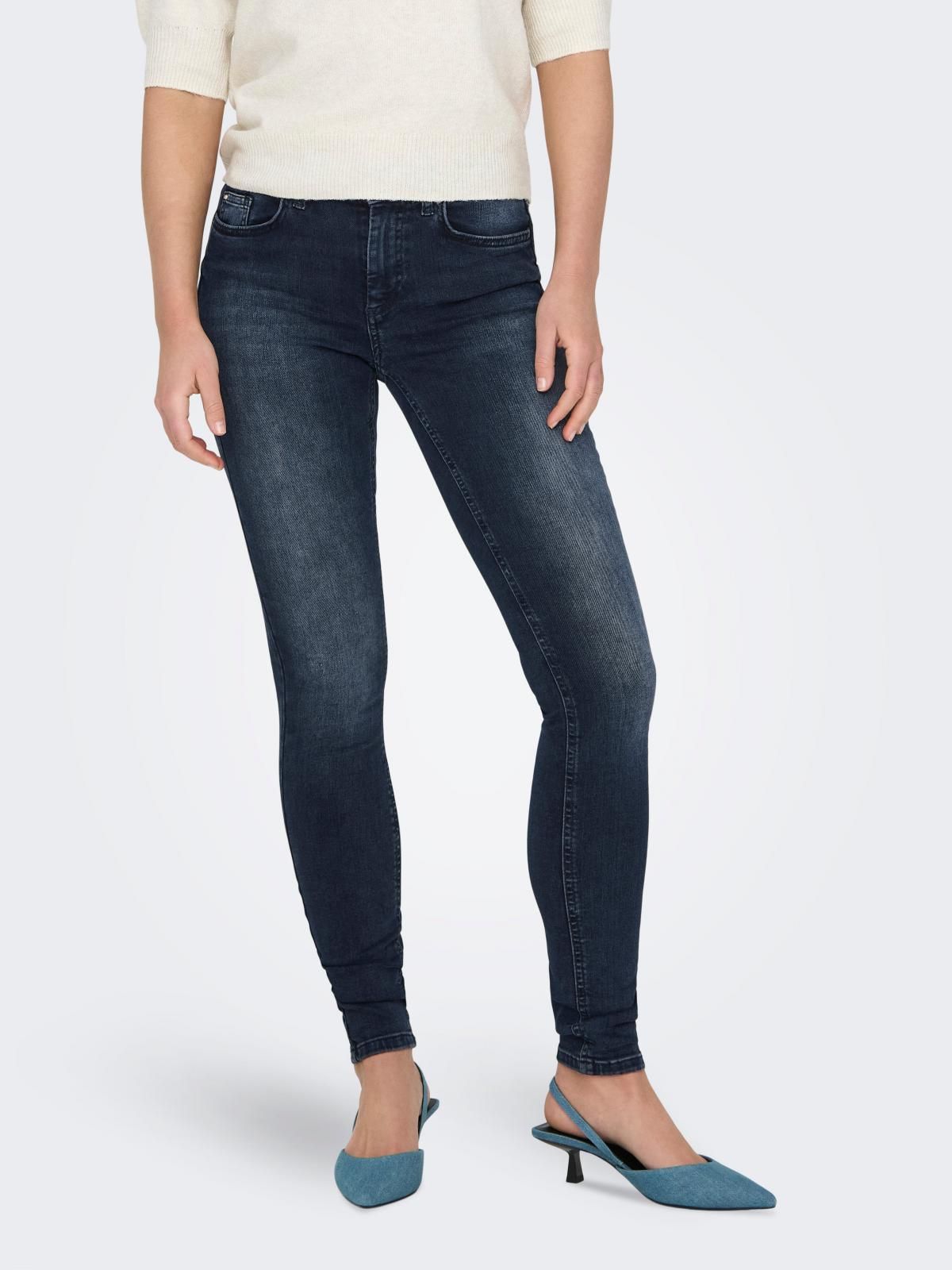 온리 데님 미드웨이스트 스키니핏 청바지 15318738_6603 BLACK / BLUE BLACK DENIM - 상품 이미지