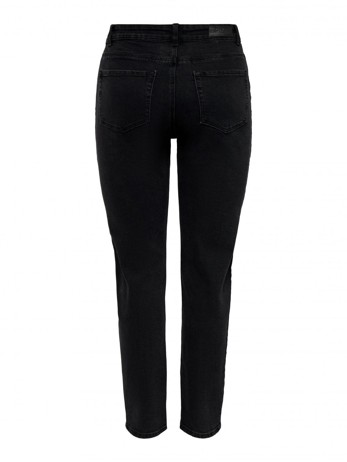 온리 하이웨이스트 블랙 스트레이트 데님 팬츠 15318567_2103 BLACK / BLACK DENIM - 상세 이미지 4