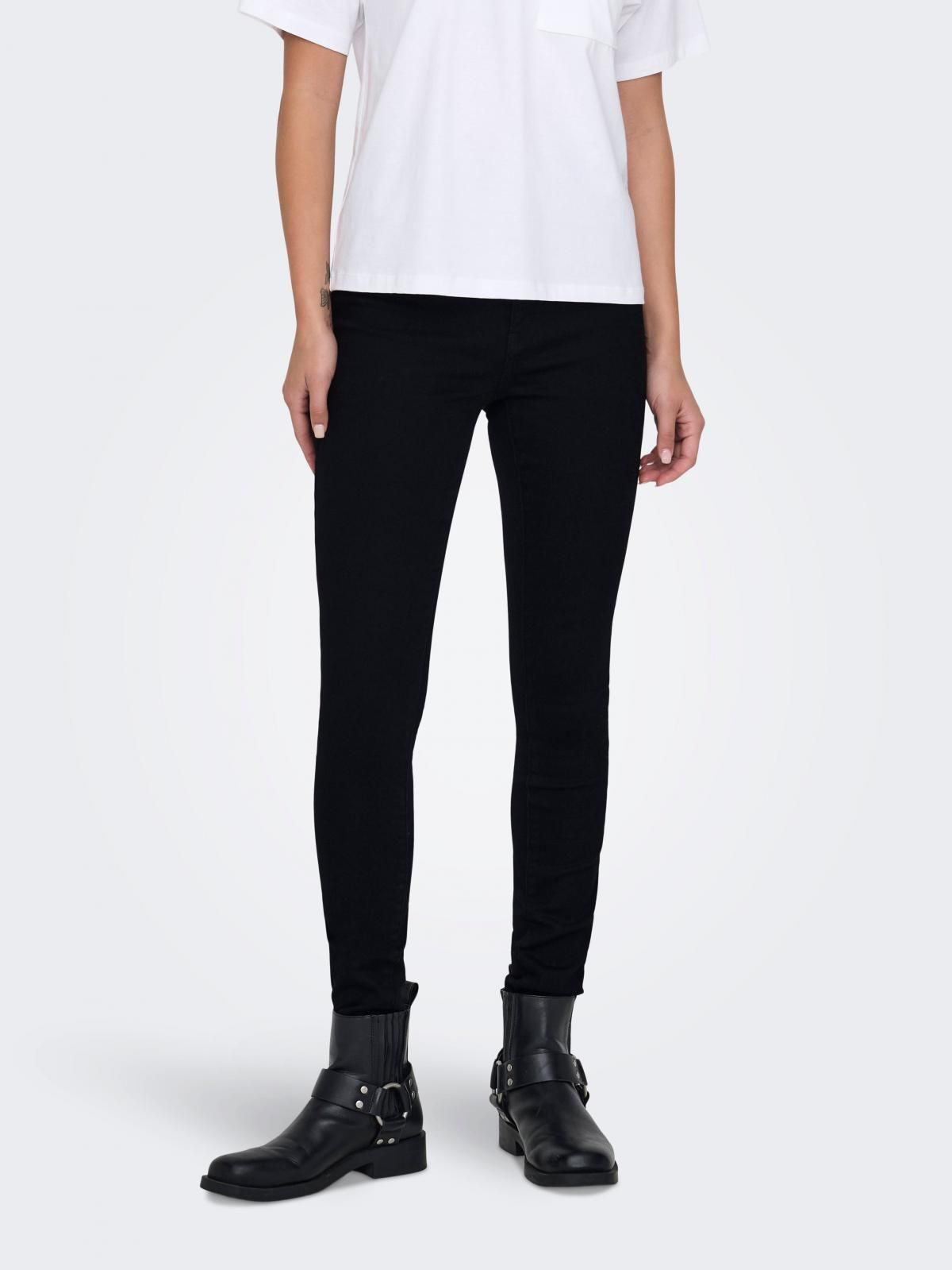 온리 하이웨이스트 스키니핏 데님팬츠 블랙 15332045_2161 BLACK / BLACK - 상품 이미지
