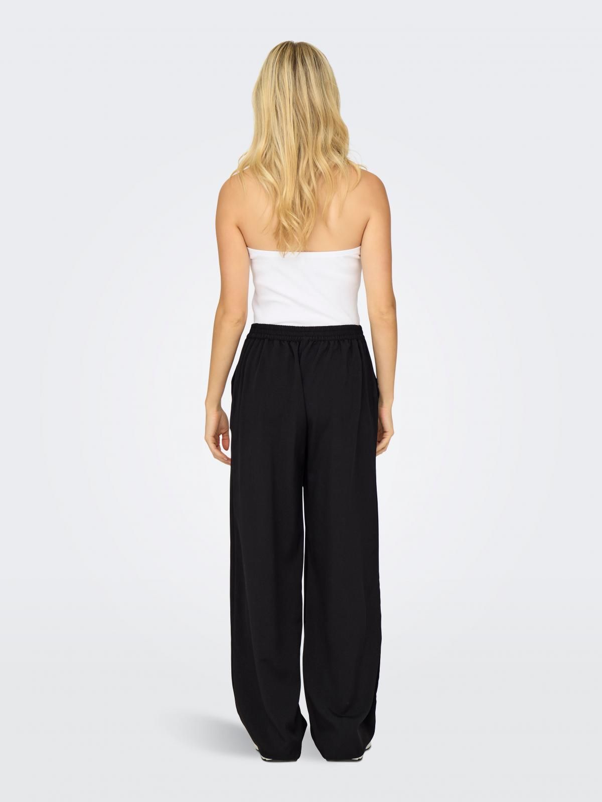 온리 테크니컬 와이드핏 블랙 팔라조 팬츠 15335560_2161 BLACK / BLACK - 상세 이미지 2