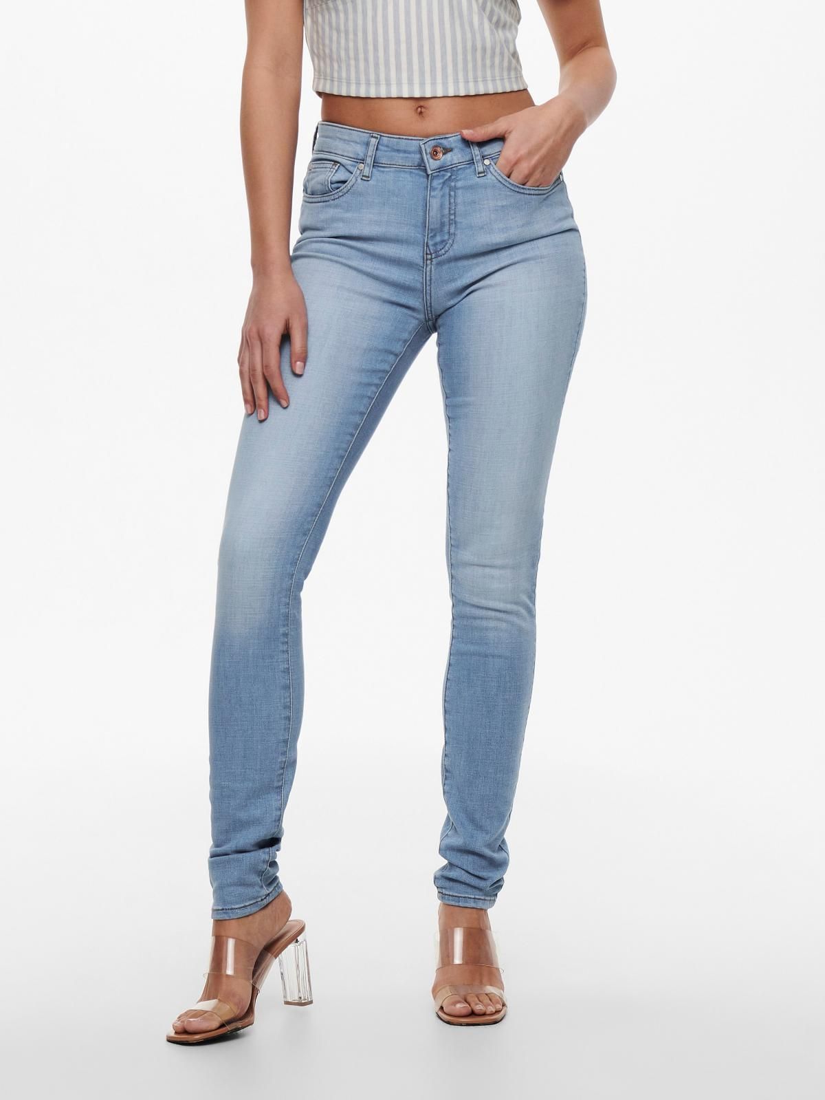온리 연청 미드웨이스트 스키니핏 데님 팬츠 15230030_2116 BLUE / LIGHT BLUE DENIM - 상품 이미지