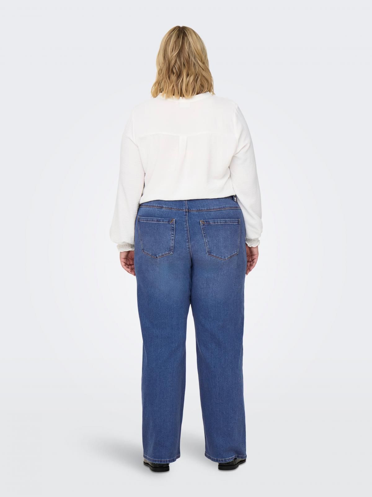 온리 빅사이즈 하이웨이스트 와이드핏 청바지 15343470_2115 BLUE / MEDIUM BLUE DENIM - 상세 이미지 2
