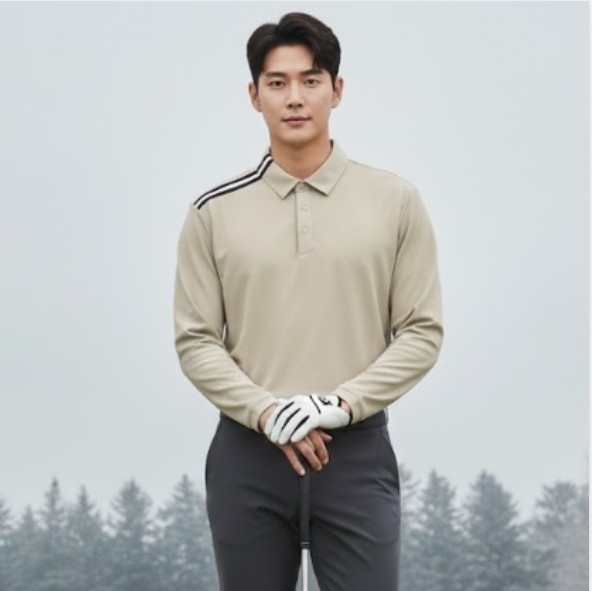 볼빅 남성 간절기 겨울 사팡스판 향균 필드룩 골프웨어 스윙 카라 티셔츠 - 상품 이미지