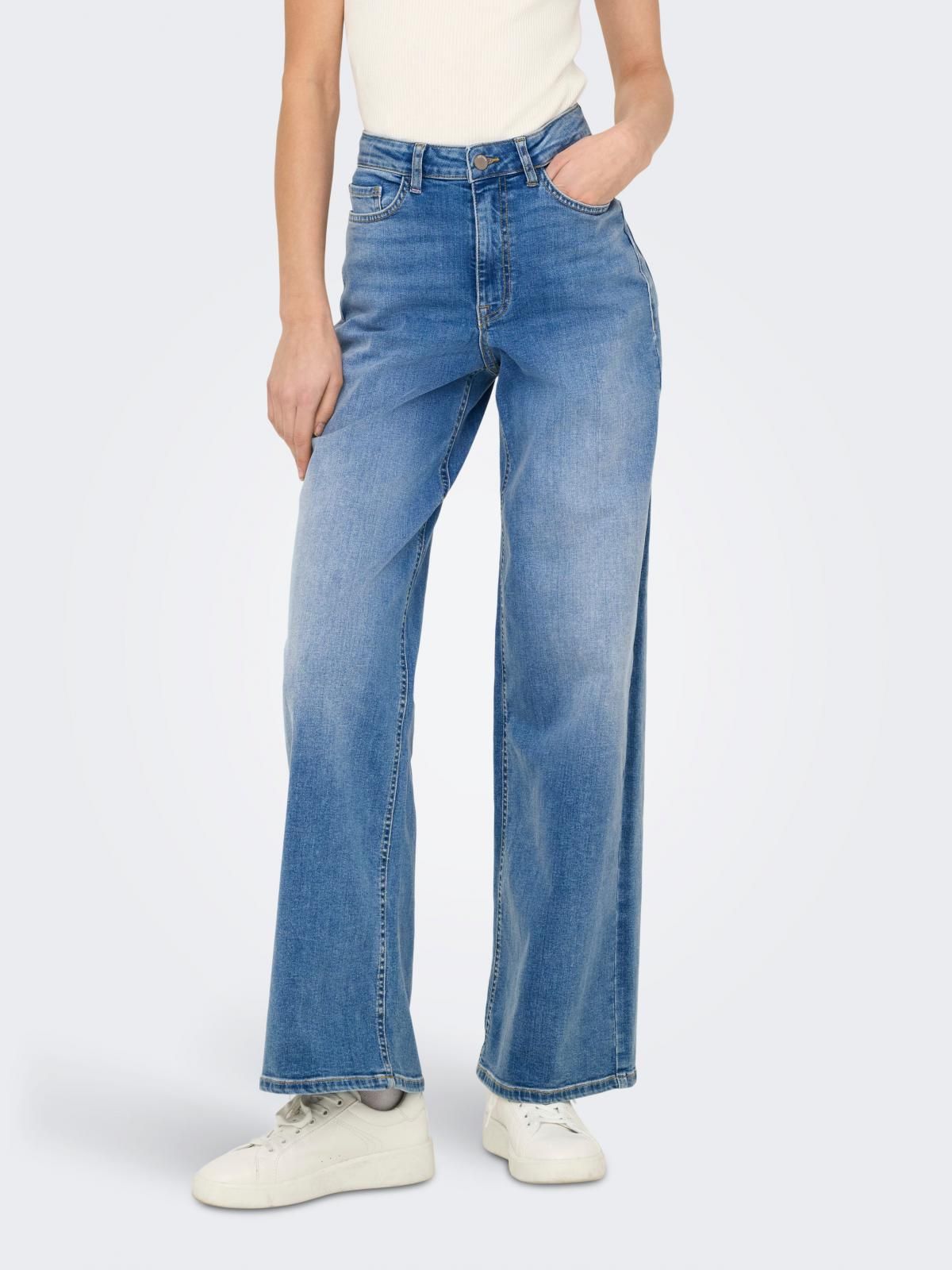 제이디와이 와이드핏 하이웨이스트 데님 팬츠 15342089_2115 BLUE / MEDIUM BLUE DENIM - 상품 이미지