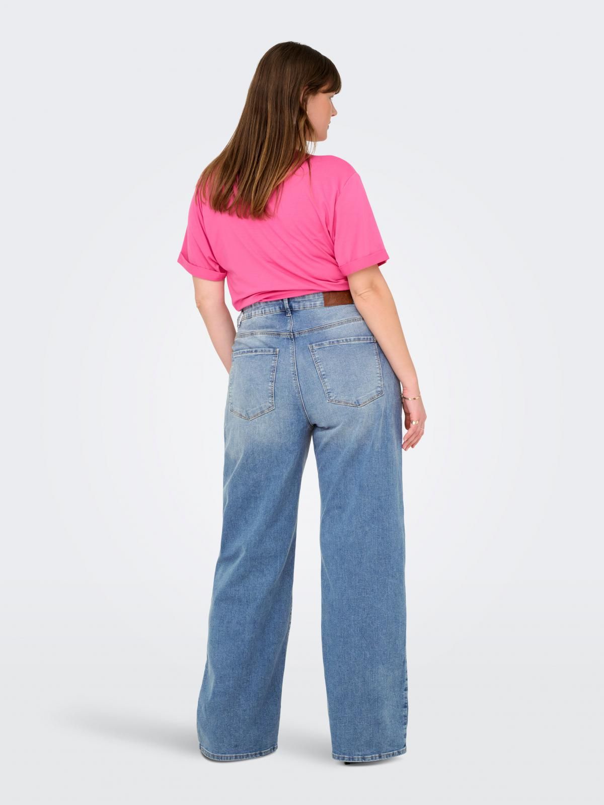 온리 빅사이즈 하이웨이스트 와이드핏 청바지 15357007_2116 BLUE / LIGHT BLUE DENIM - 상세 이미지 2