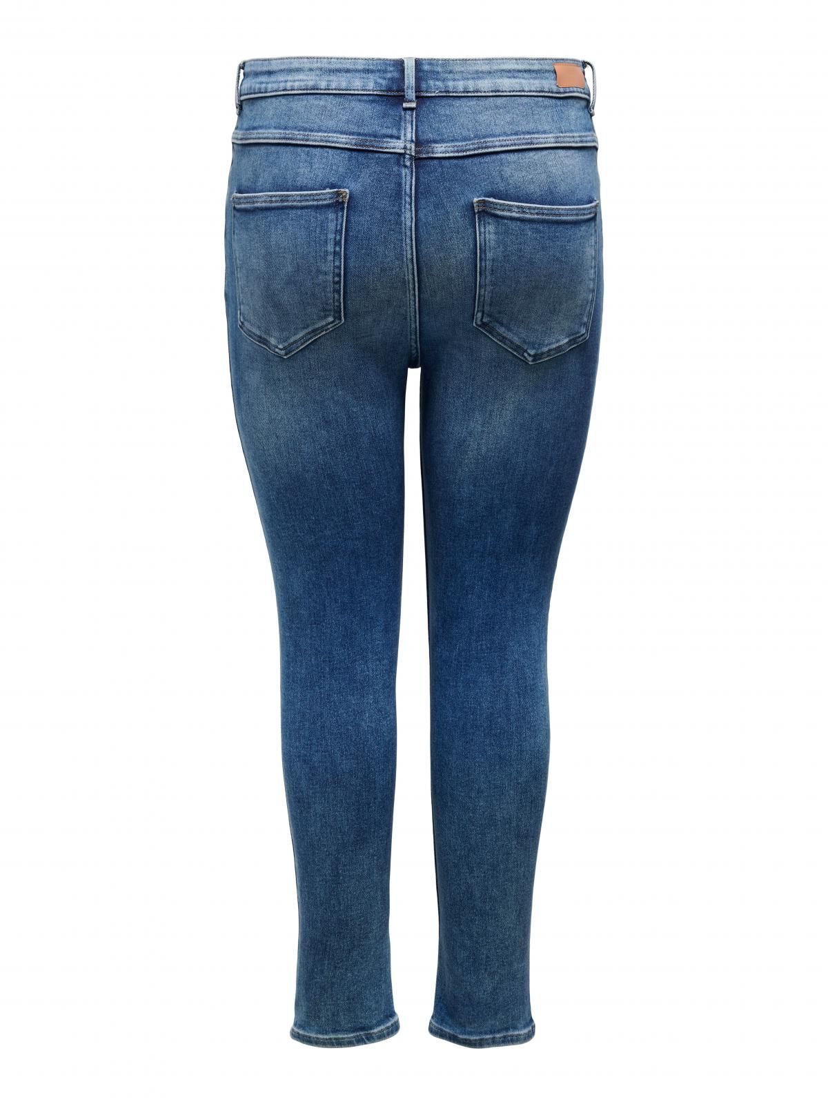 온리 플러스사이즈 하이웨이스트 스키니핏 진 15301292_2115 BLUE / MEDIUM BLUE DENIM - 상세 이미지 4