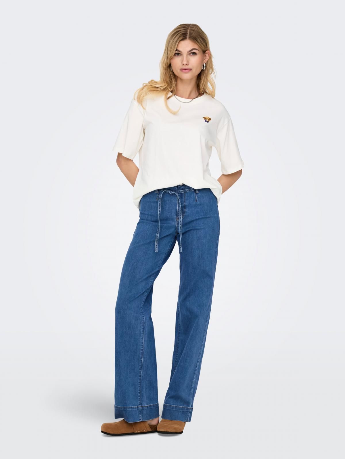 온리 하이웨이스트 데님 와이드핏 진 15357961_2115 BLUE / MEDIUM BLUE DENIM - 상세 이미지 5