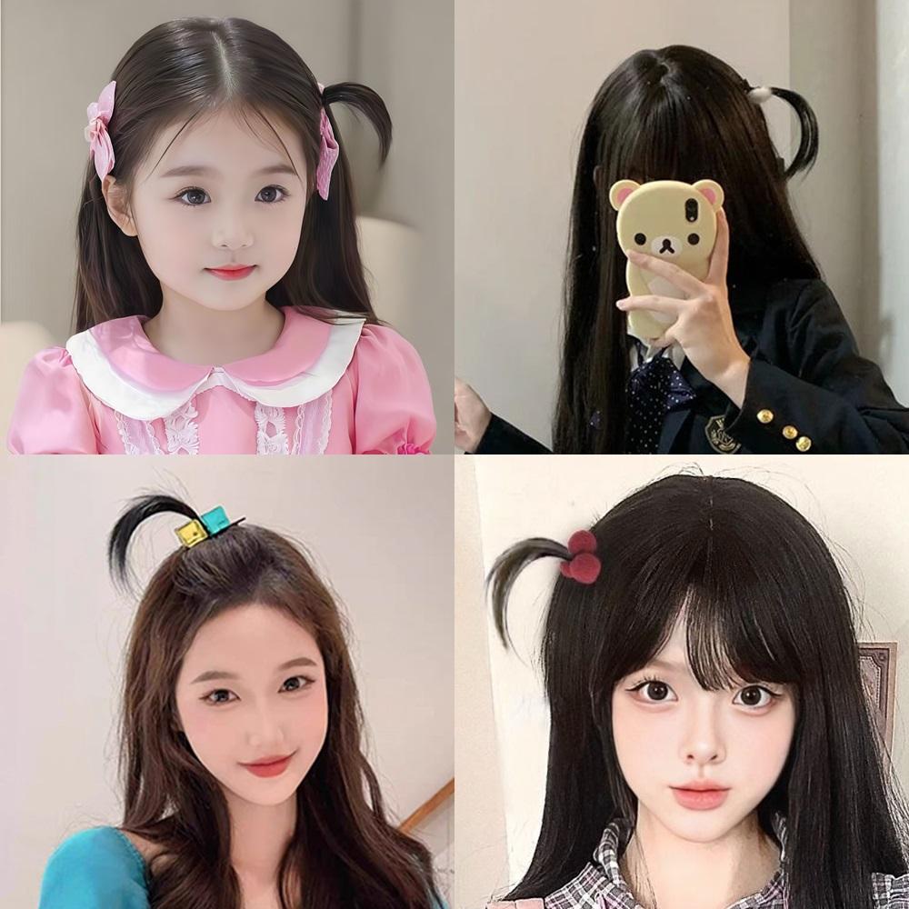 한가닥 삐죽머리 포니테일 부분가발 헤어피스 머리핀 미니 꼬리 가발핀 - 상품 이미지