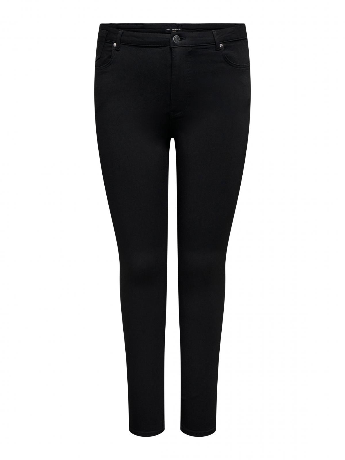 온리 빅사이즈 미드웨이스트 스키니핏 블랙 진 15358093_2103 BLACK / BLACK DENIM - 상세 이미지 3