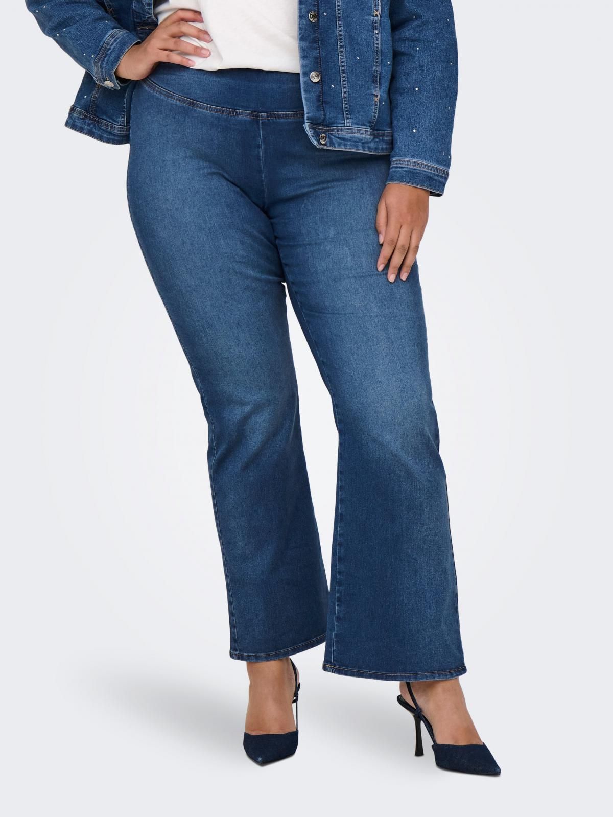 온리 하이웨이스트 플레어핏 데님 팬츠 15348262_2115 BLUE / MEDIUM BLUE DENIM - 상품 이미지