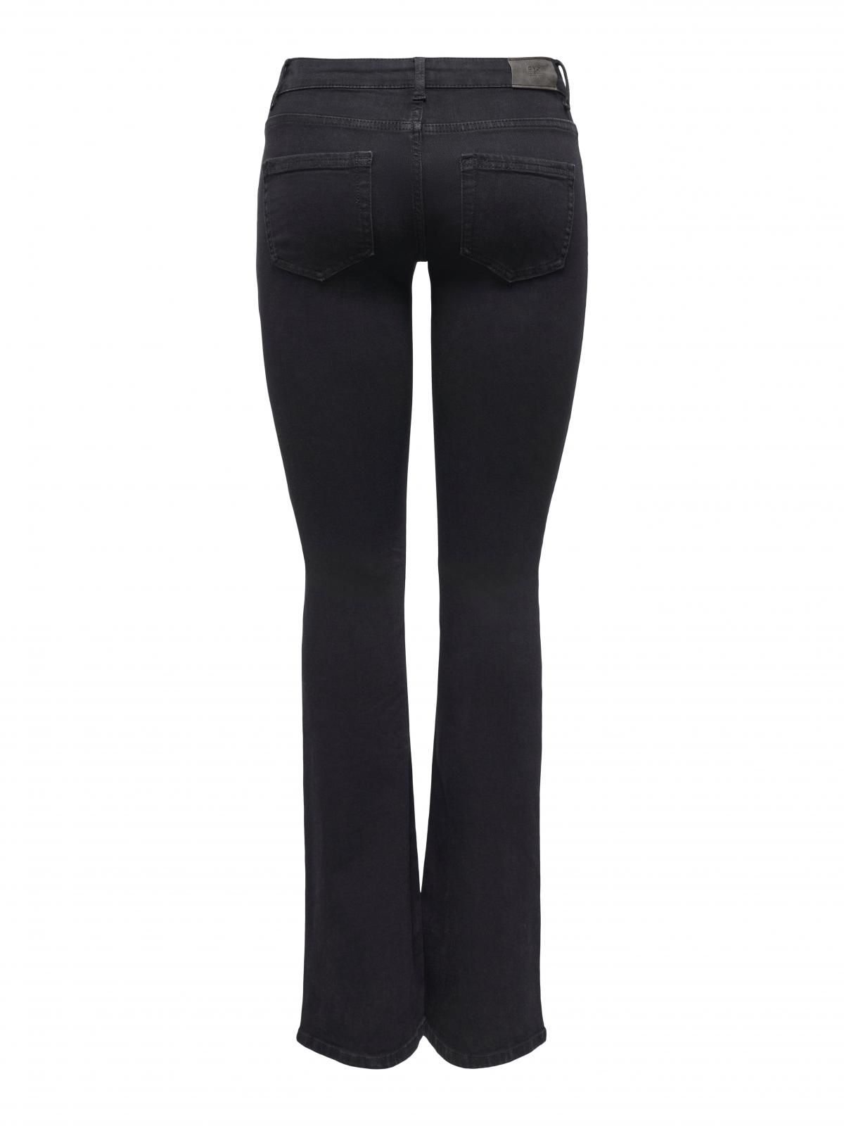 온리 로우웨이스트 플레어핏 블랙 데님 팬츠 15355788_2103 BLACK / BLACK DENIM - 상세 이미지 4