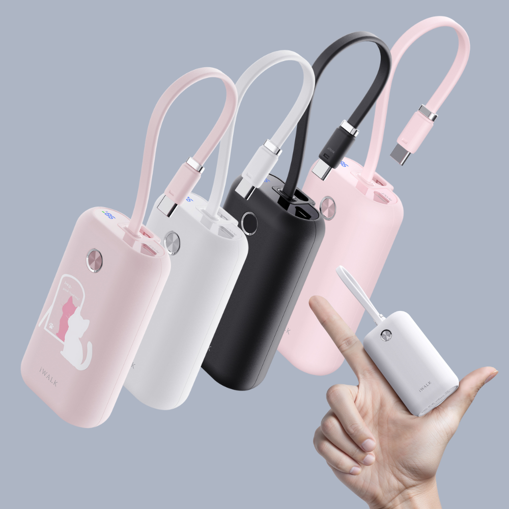 아이워크 기내반입보조배터리 초고속미니 휴대용 양방향충전 선물용 10000mAh, 블랙 - 상품 이미지